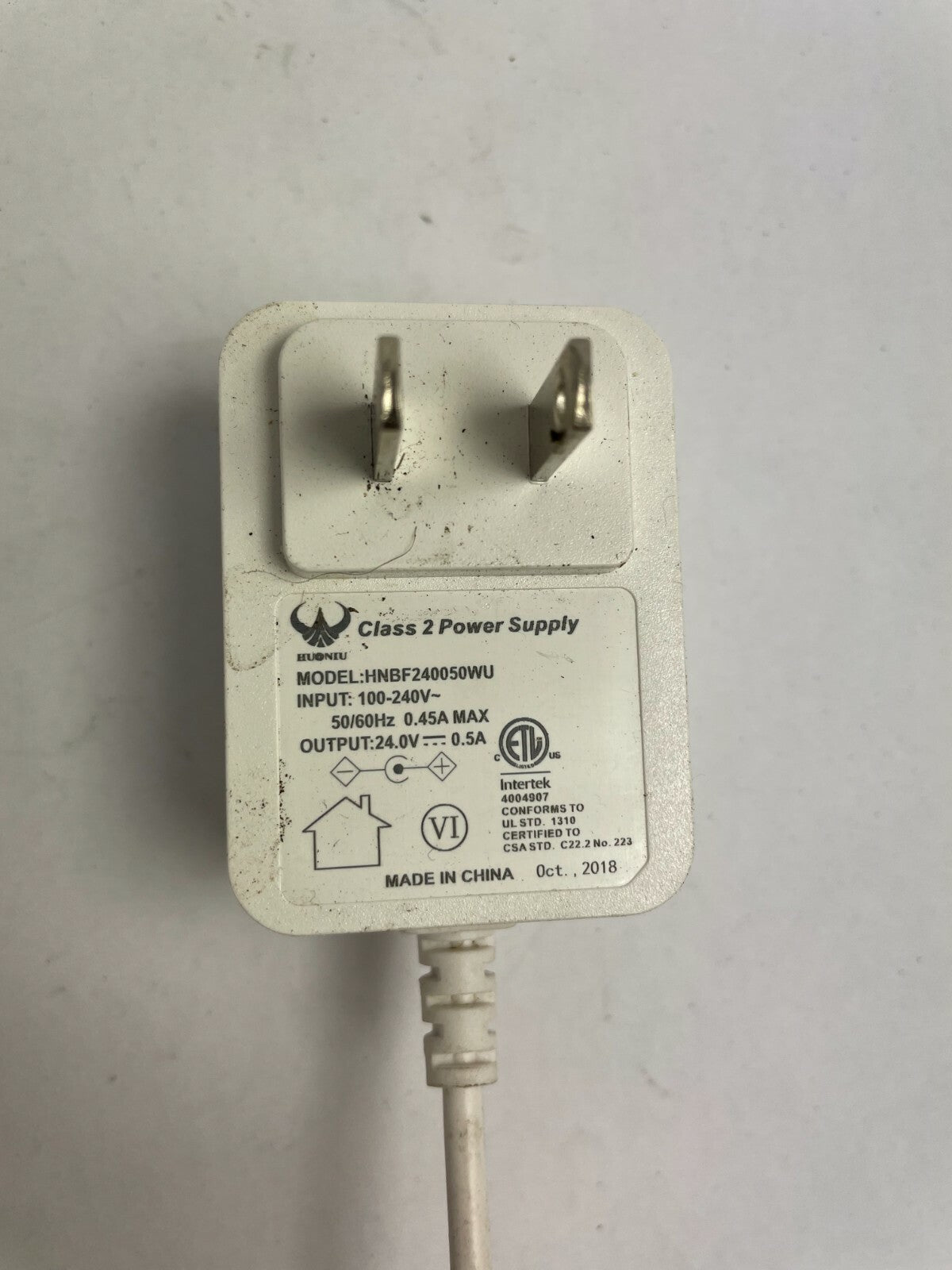 Genuine Huoniu HNBF240050WU ACAdapter Output 24 V 0.5 A Power Supply Adapter A75