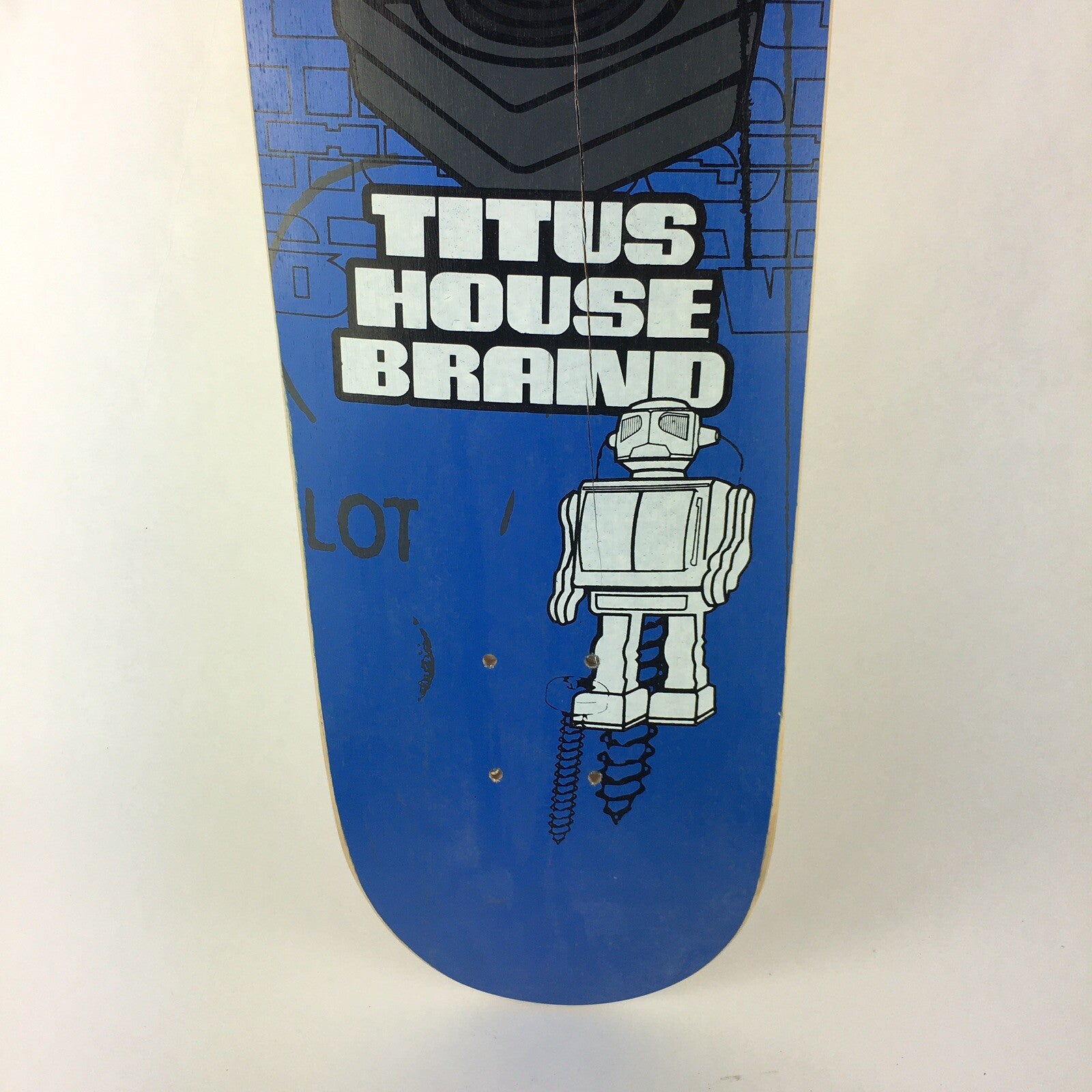 2001 Titus Skateboards Joystick vintage 7.75-inch skateboard deck made in Germany.