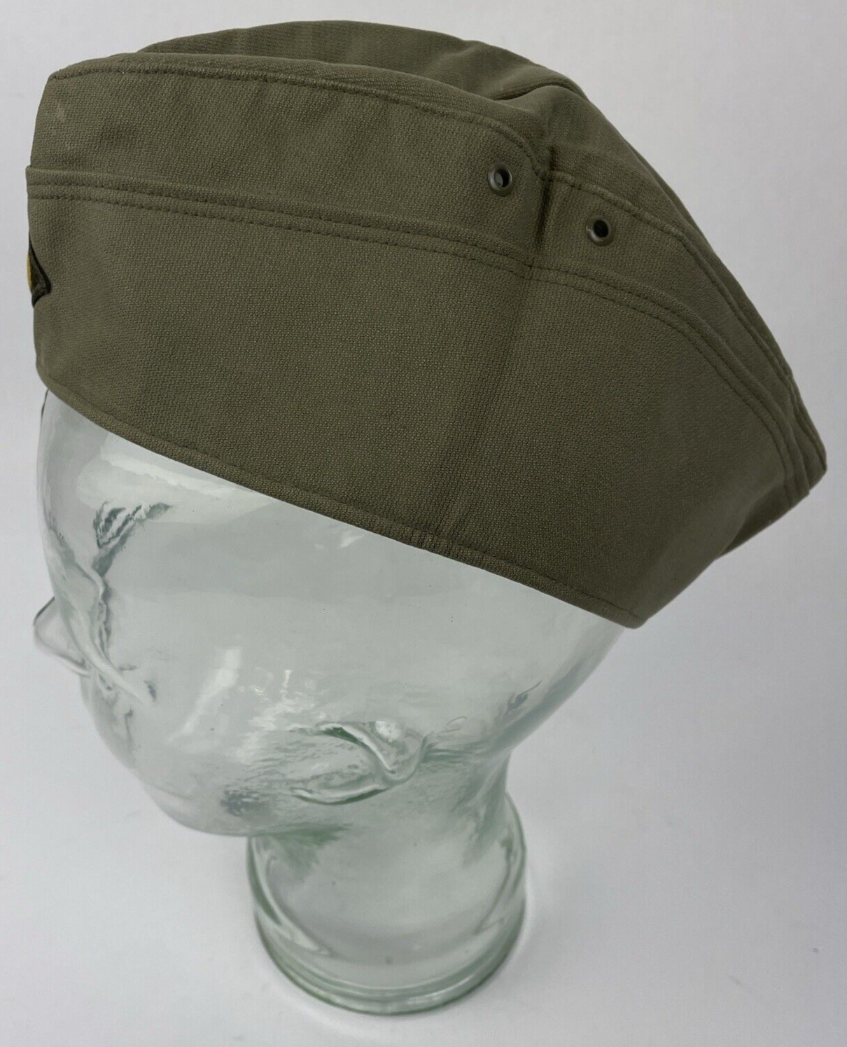 Vintage German Military Army Green Hat Garrison Overseas Wedge Side Cap Size 56