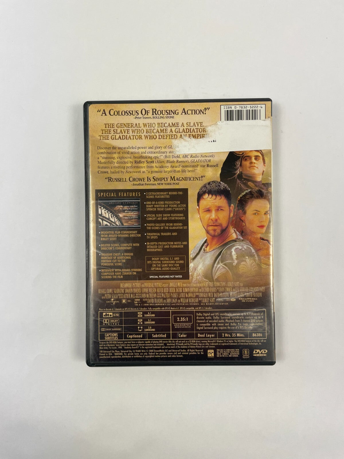 Russell Crowe Gladiator Dazzling Spectacular David Ansen DVD Movie