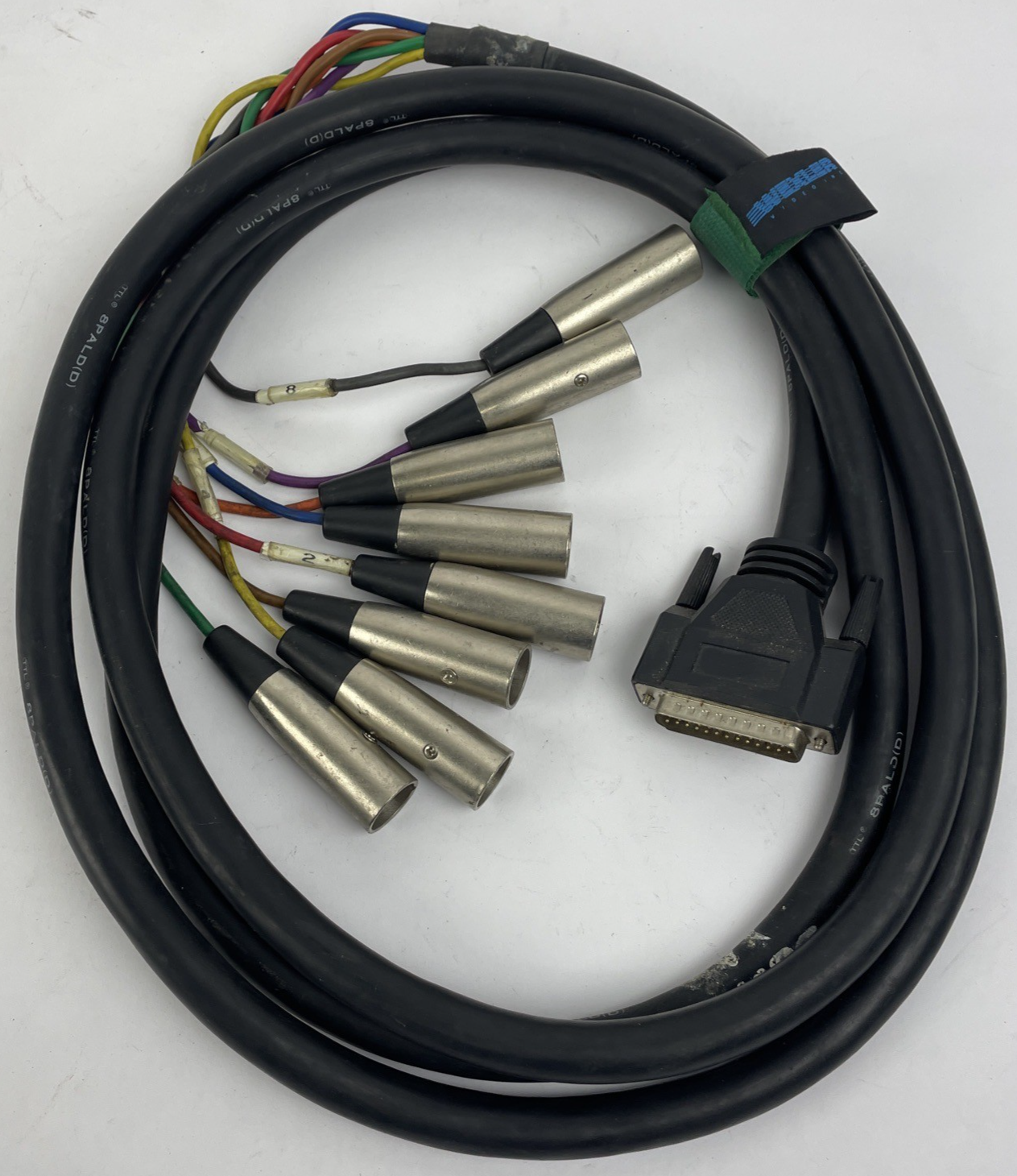 Male 25 Pin AES EBU to 8 x XLR Male 3 Pin Connection Breakout Snake Cable 10'