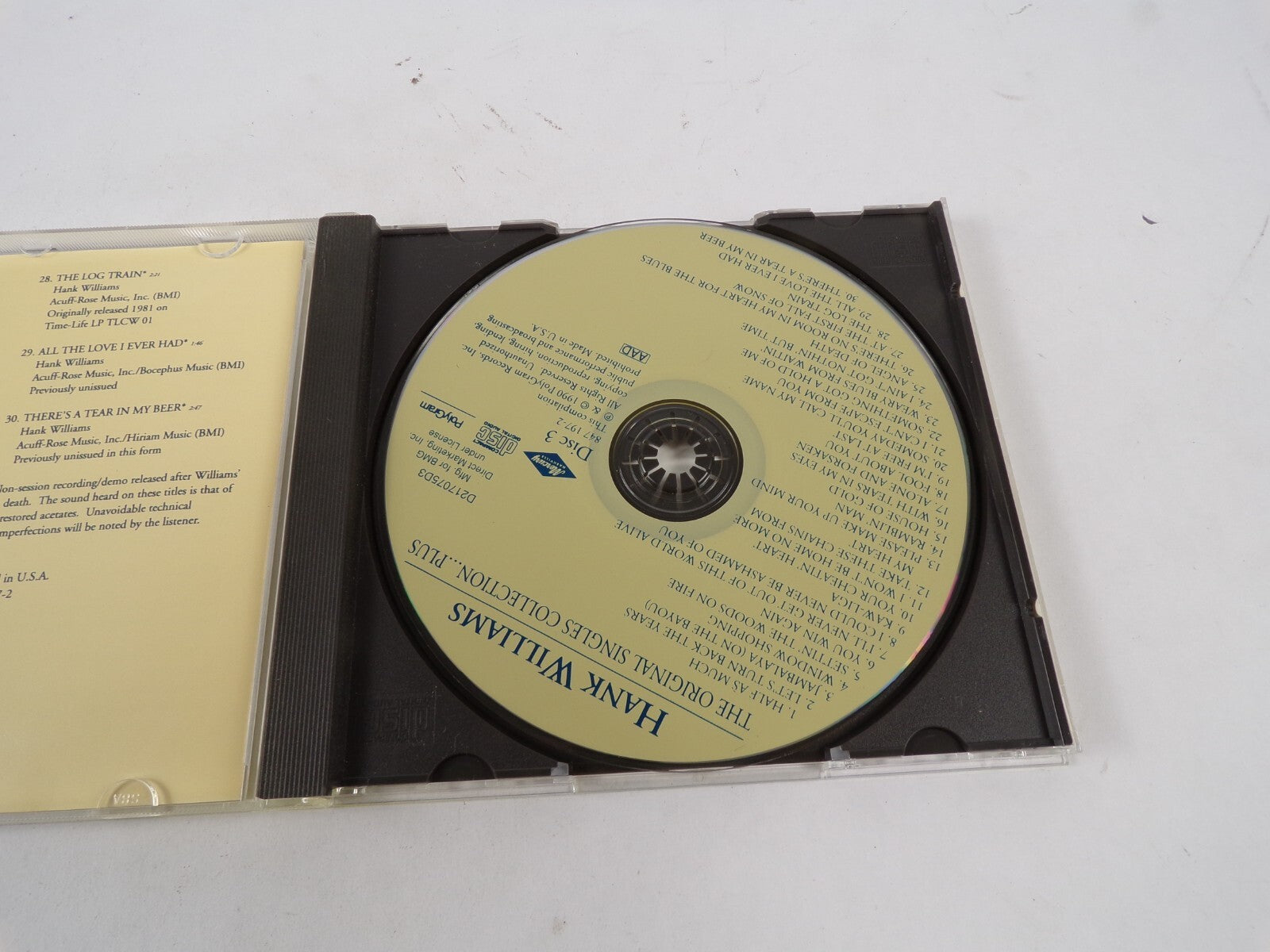 Hank Williams The Original Singles Collection Compact Disc Three You Win CD#39