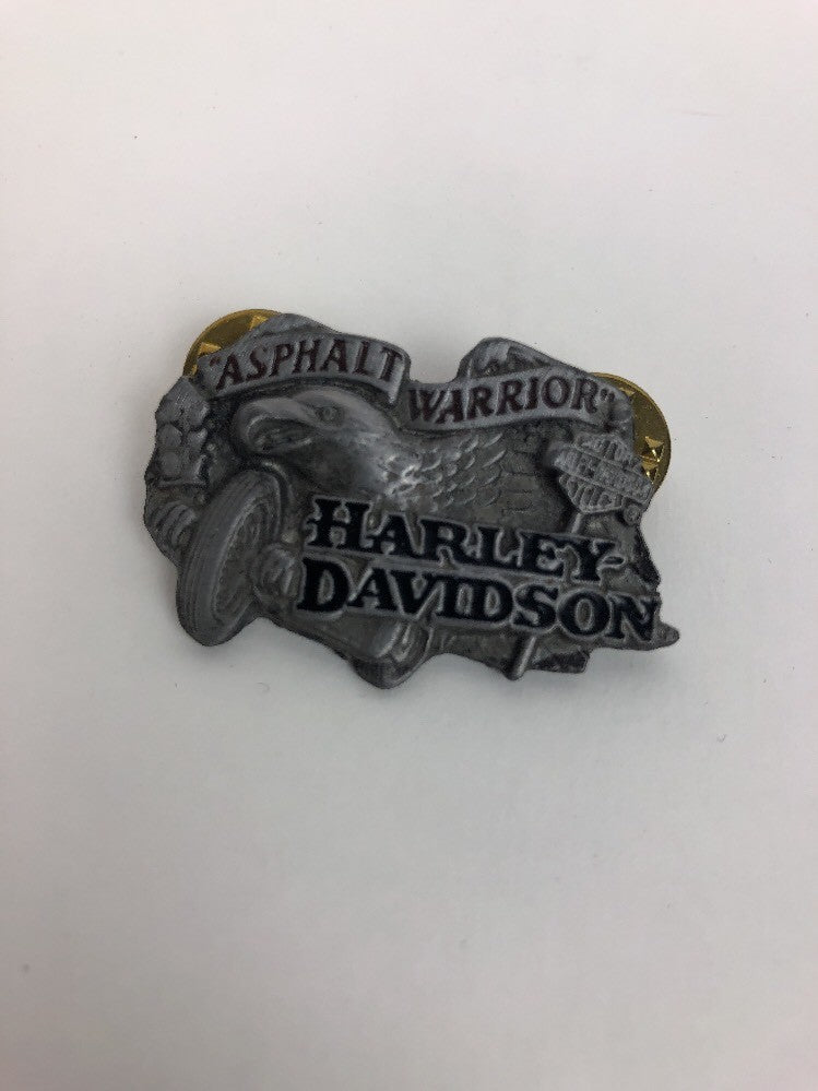 New Vintage Harley Davidson "Asphalt Warrior" Enamel Pin Badge 1992 Baron FS