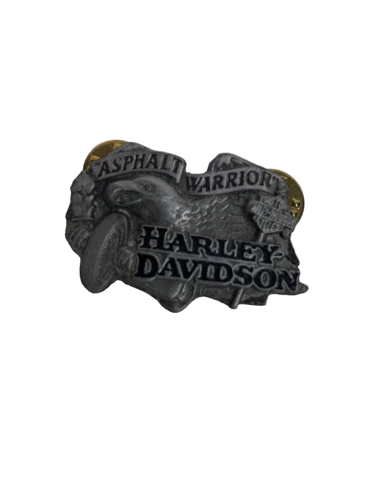 New Vintage Harley Davidson "Asphalt Warrior" Enamel Pin Badge 1992 Baron FS