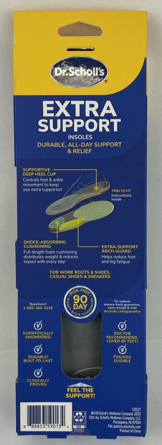 Dr. Scholl’s Women’s Extra Support Plus Size 6-11 Shoe Size Shock Guard