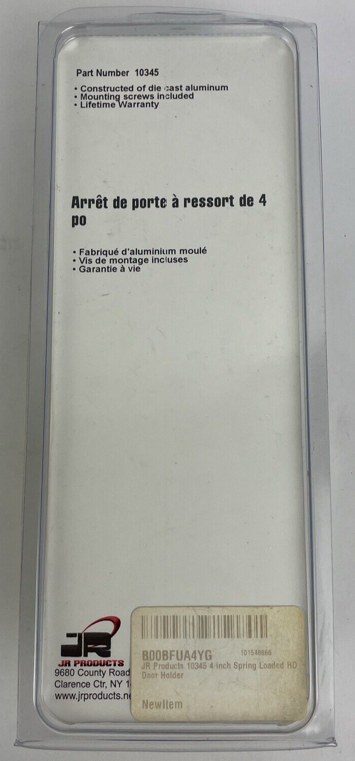 NEW JR Products 4 inch Spring Loaded Door Holder Die Cast Aluminum Part # 10345