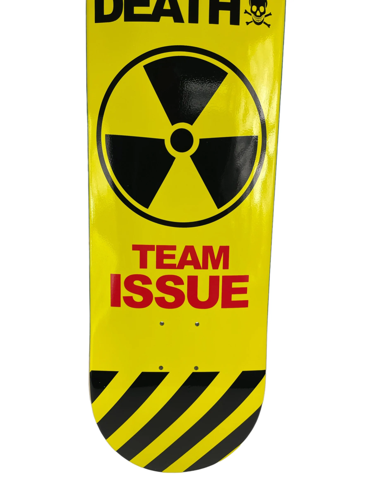 Death Skateboards Team Issue 8.75-inch skateboard deck with grip tape and premium Canadian maple construction.