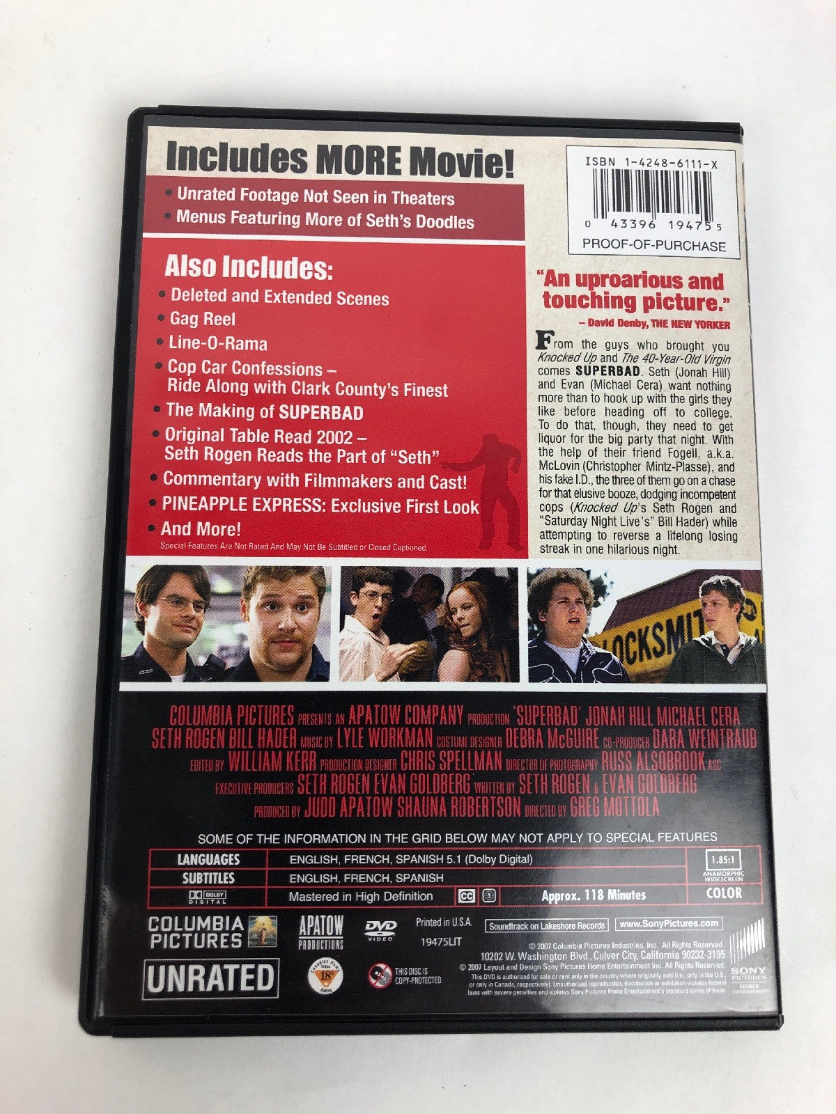 Superbad (DVD, 2007, Unrated; Extended Edition) - *VGC* Fast Free Shipping