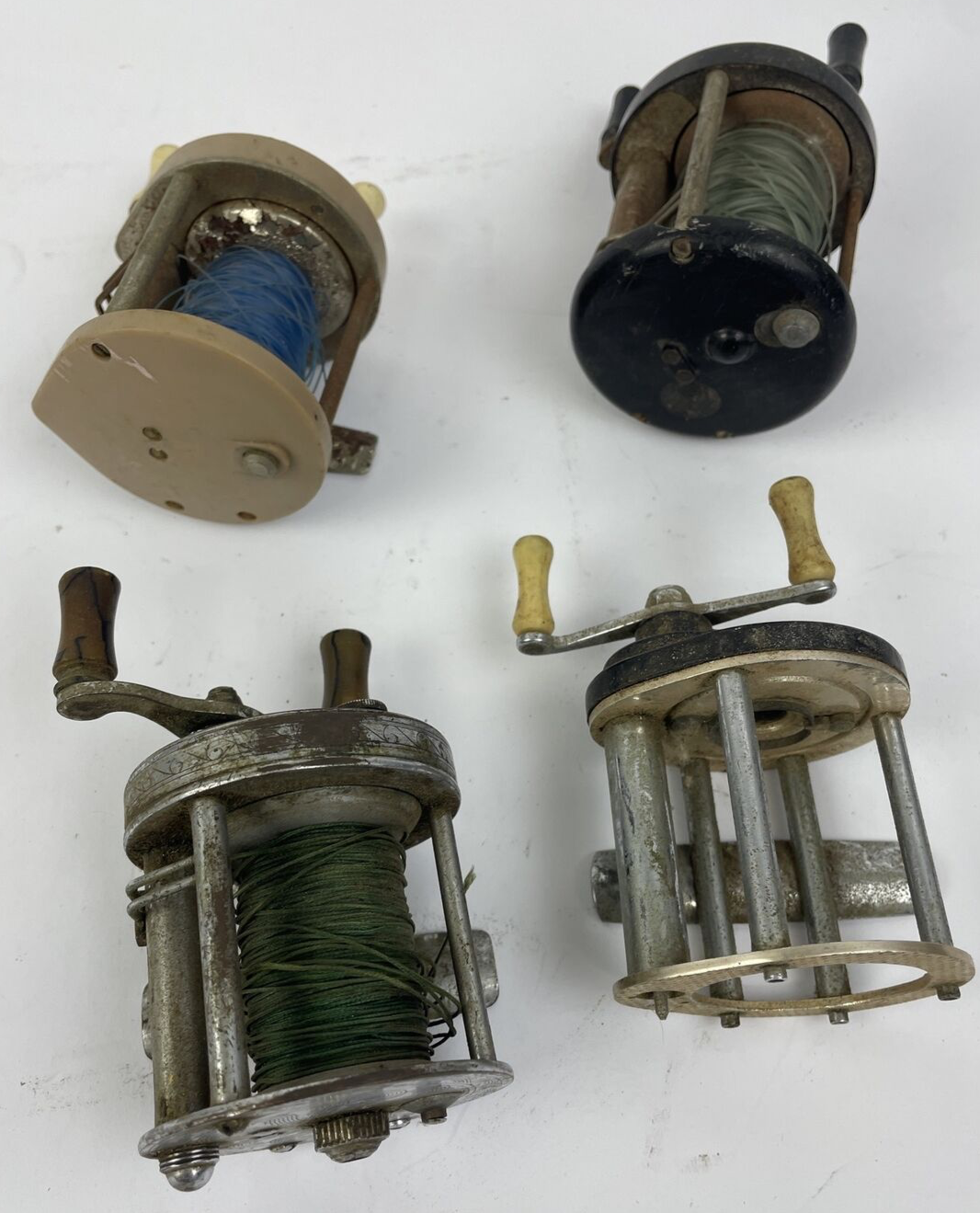 Lot of 4 x Vintage Mini Conventional Casting Reels Fishing Unbranded - USA MADE