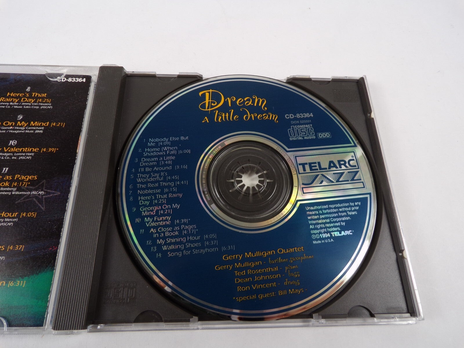 Gerry Mulligan Quartet Dream A Little Dream Nobody Else But Me Noblesse CD#35
