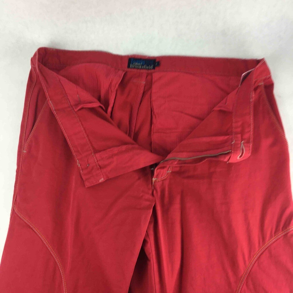 Travis Brooksfield Mens Chino Pants Red Action Tailored Zip Fly 100% Cotton 54