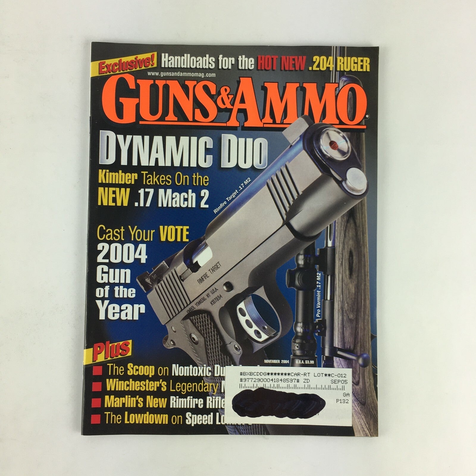 November 2004 Guns&Ammo Magazines Dynamic Duo New .17Mach 2 Scoop on Nontoxic