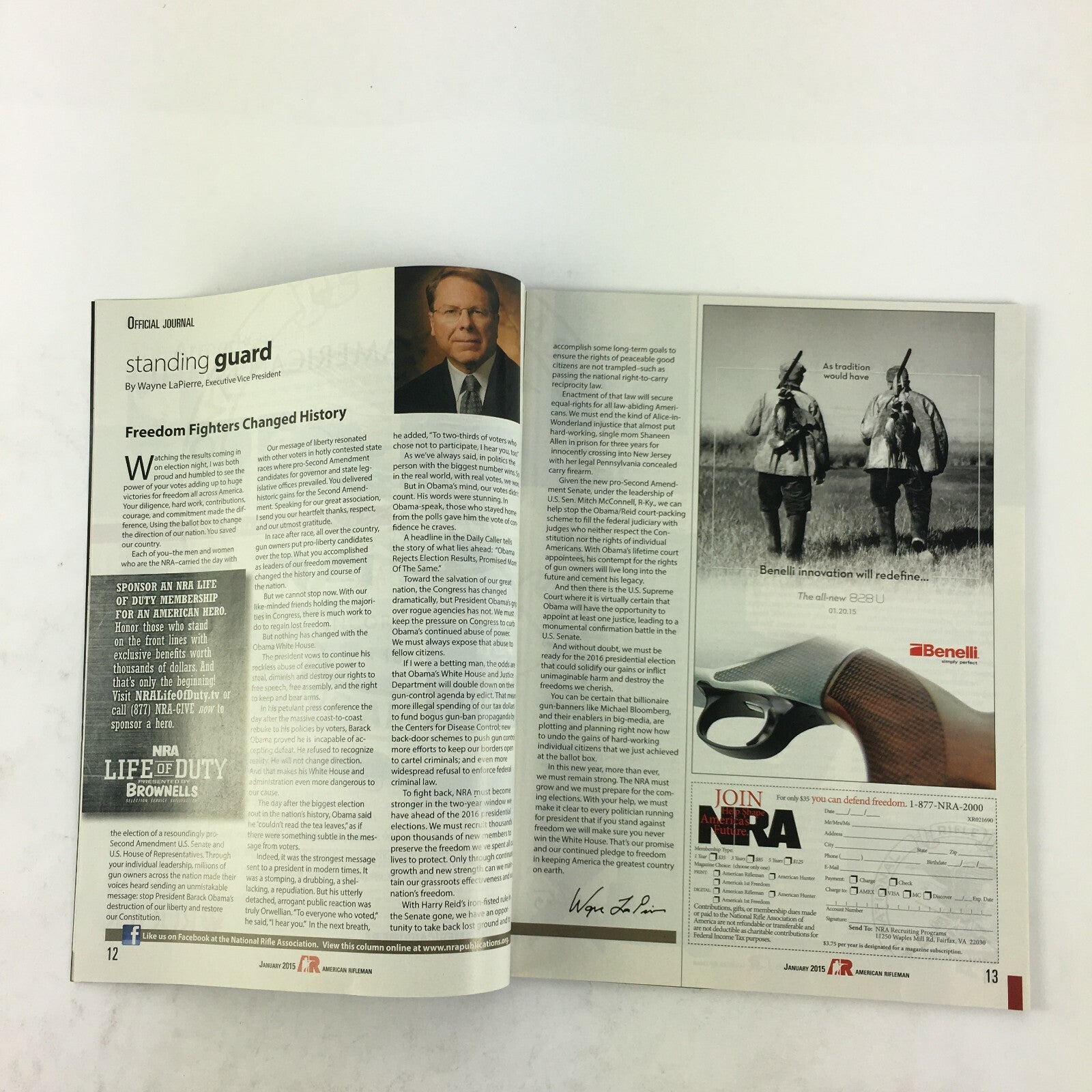 January 2015 American Rifleman Magazine Fabrique Nationale Savage Package Rifles
