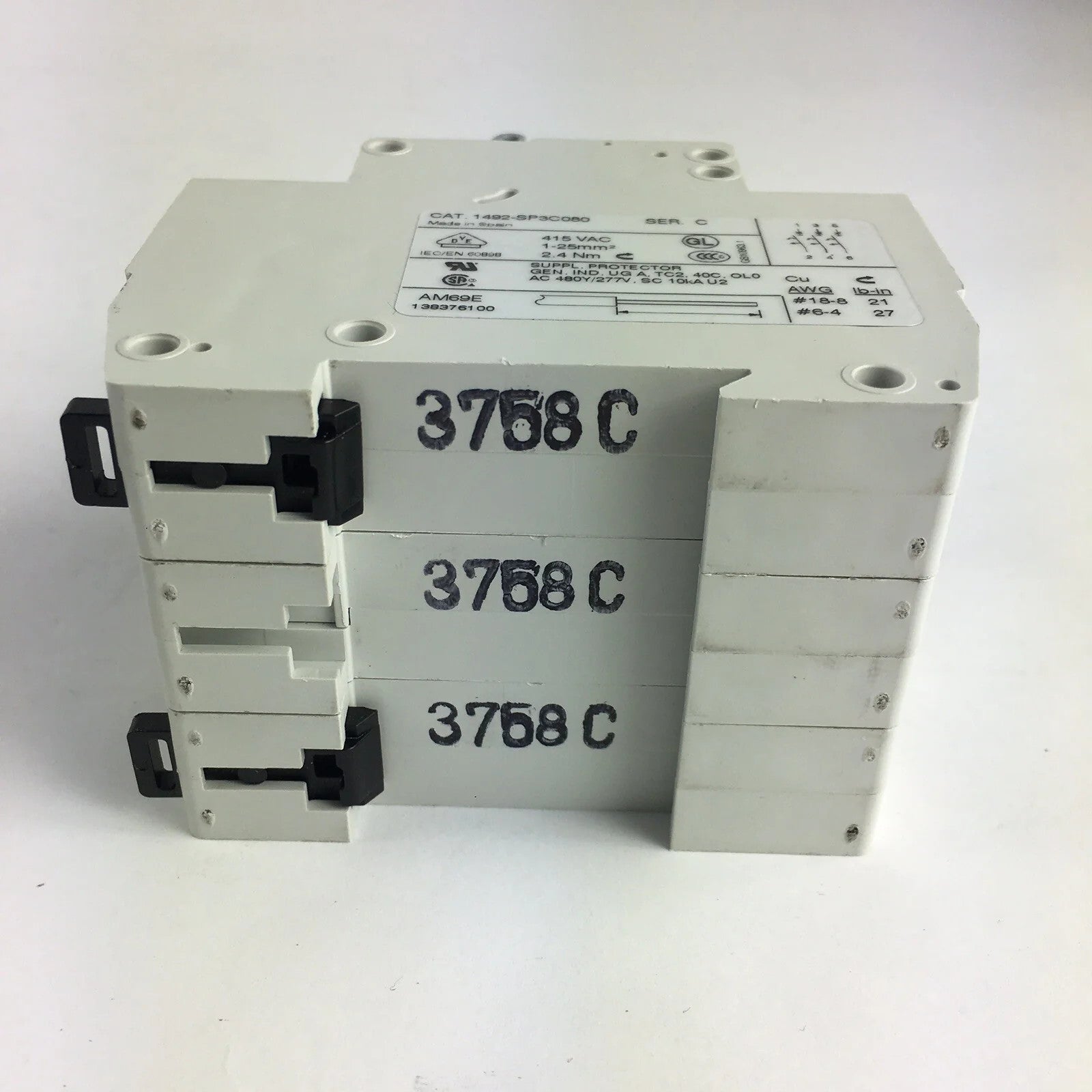 ALLEN BRADLEY 1492-SP3C080 SER. C CURUIT BREAKER