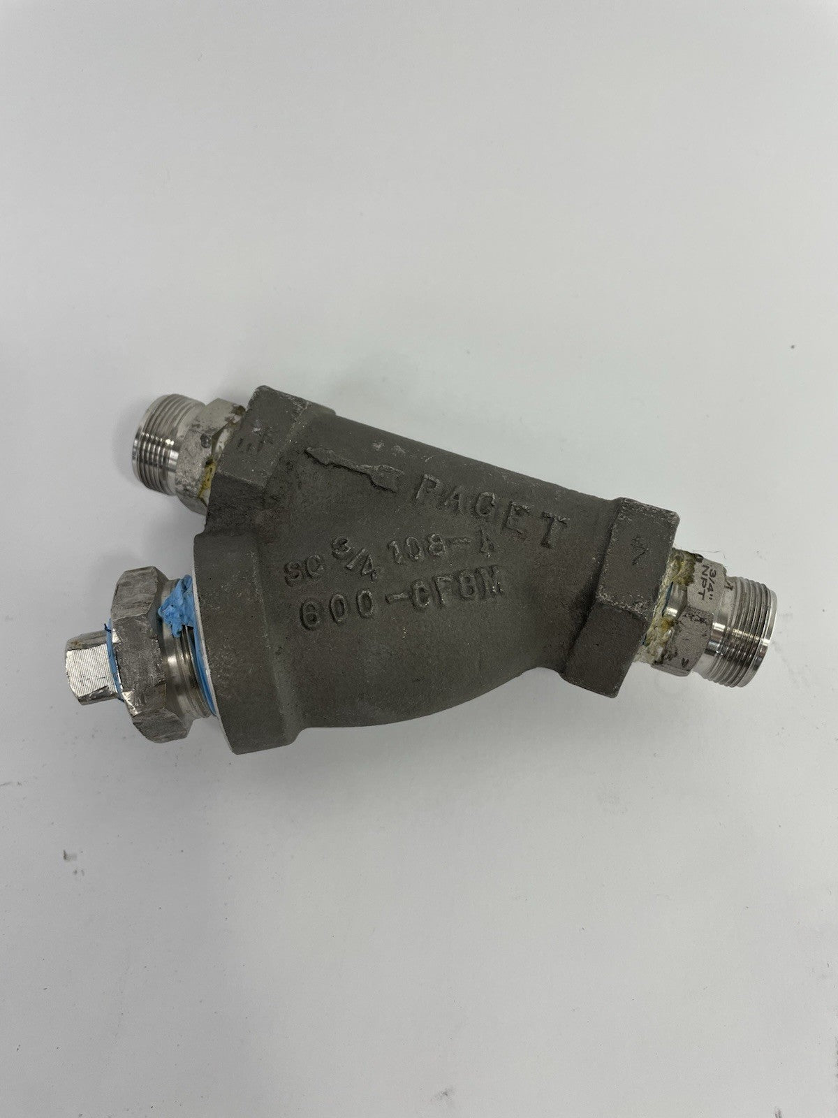 PAGET Y Strainer Stainless Steel CF8M 1" NPT Class 600 1400-WOG 3/4" Blow-Out
