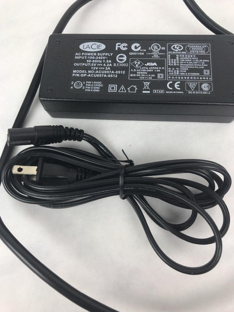 Netzteil Lacie D2 ACU057A-0512 AC Adapter 5V 4.2A 12V 3A 4 Pin Lacie Original