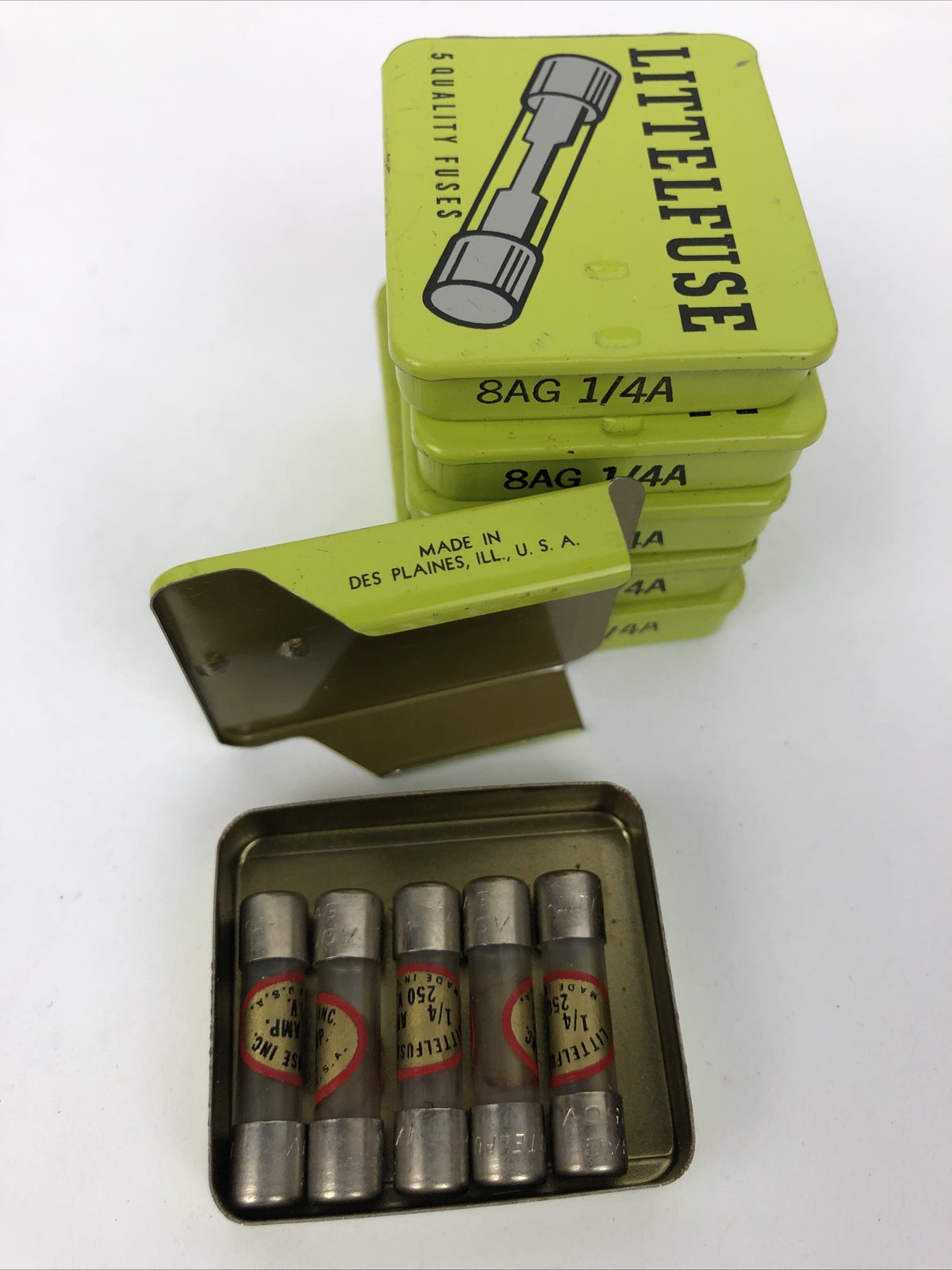 Lot of 28 Littelfuse 8AG 1/4A 250V 1/4 Amps Fuses 361 Vintage - Free Shipping