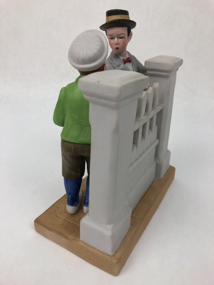 Norman Rockwell THE RIVALS Bisque Porcelain Figurine c.1980 - DANBURY MINT