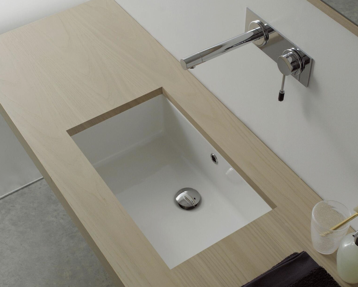 Nameeks Scarabeo 8091 No Hole 22-5/16" Ceramic Undermount Bathroom Sink White