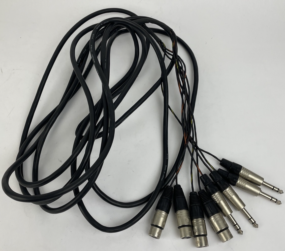 CANARE 4 Channel Male 1/4" Phone to 3-Pin Neutrik XLR Female Snake Cable 20'