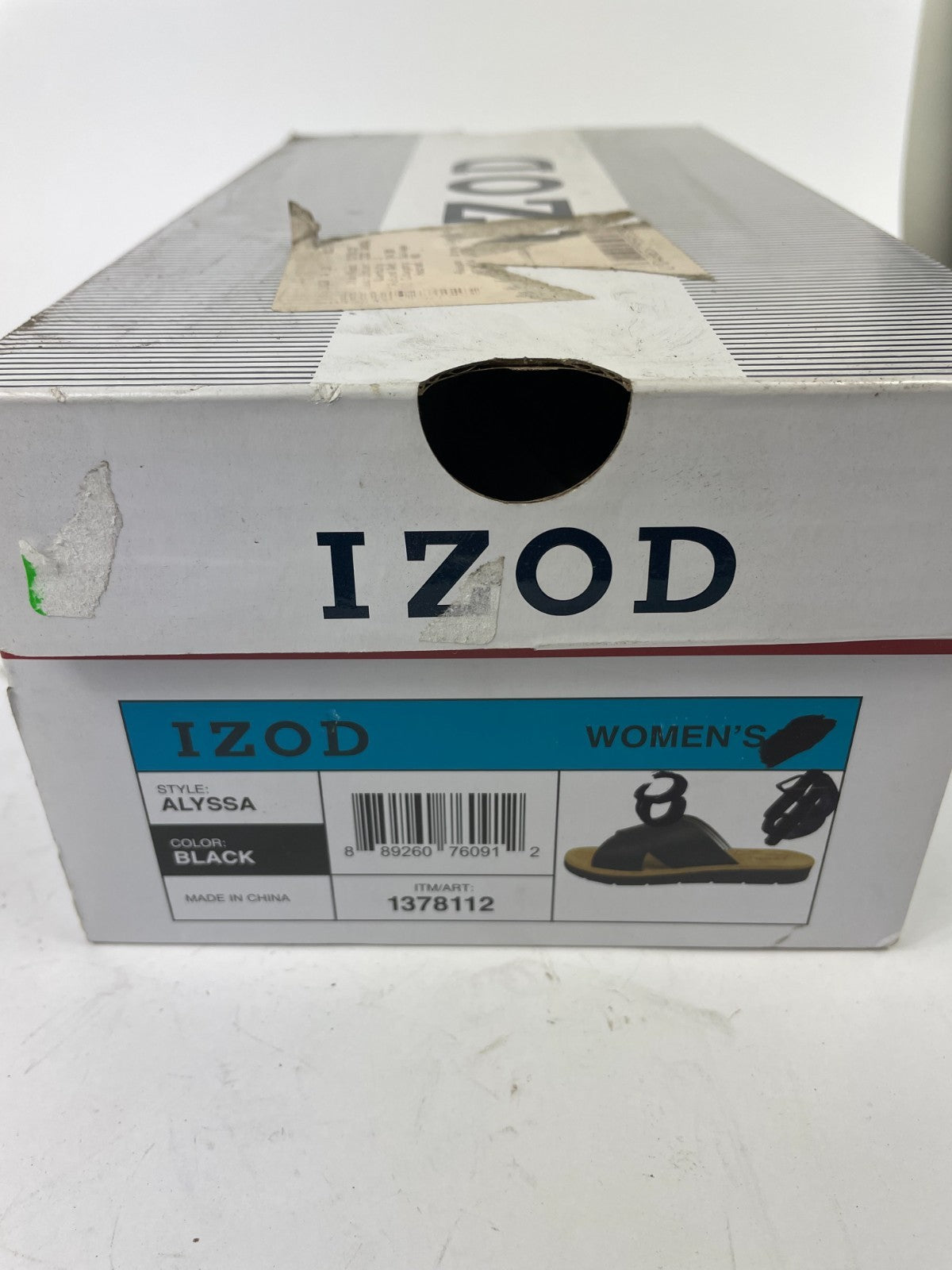Izod Women's Alyssa black crisscross strap slide sandals Size 8
