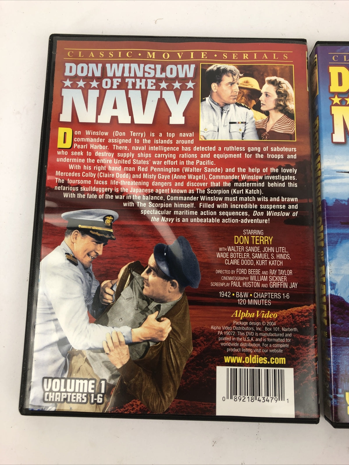 Don Winslow of the Navy 1 & 2 (Chapters 1-12) 2 x DVD Ray Taylor (DIR) 1943