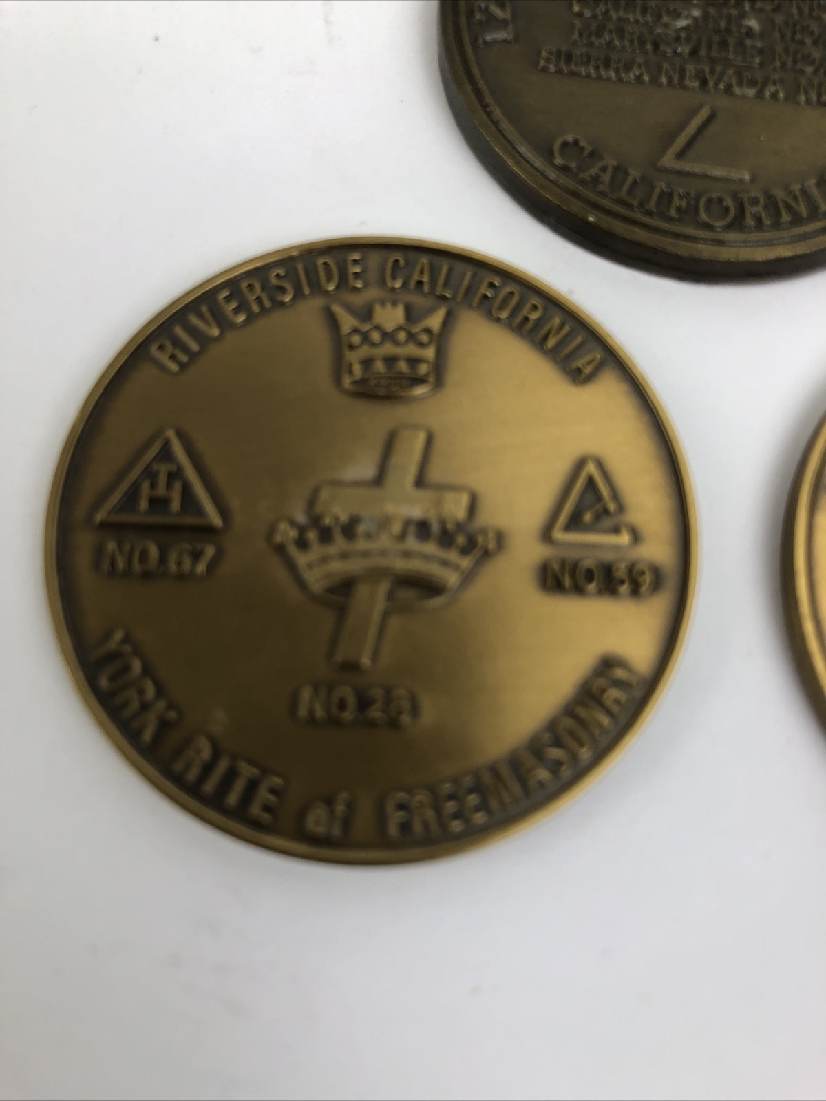 3 York Rite Freemasonry Cryptic Masonic 100 years Riverside California commemorative coins set