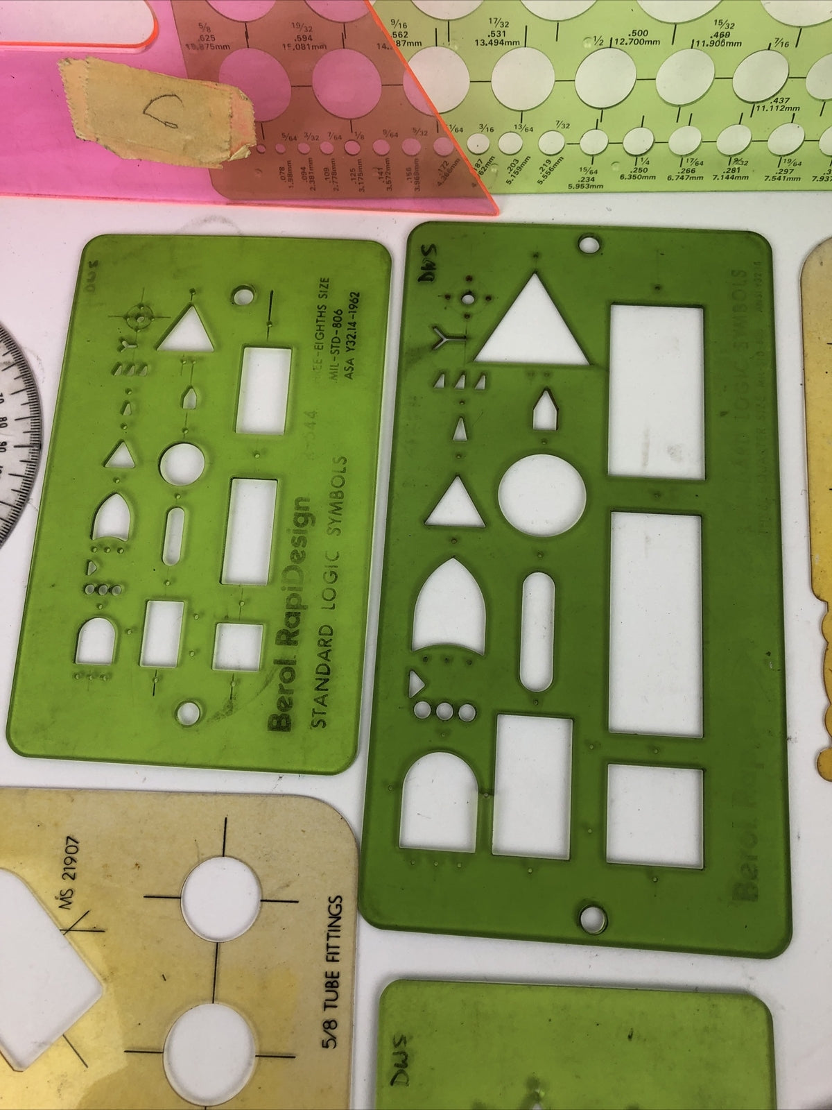 LOT (15) KEYDEX Parker Pickett ASA Berol ELECTRIC CONTROL SYMBOLS & TEMPLATES
