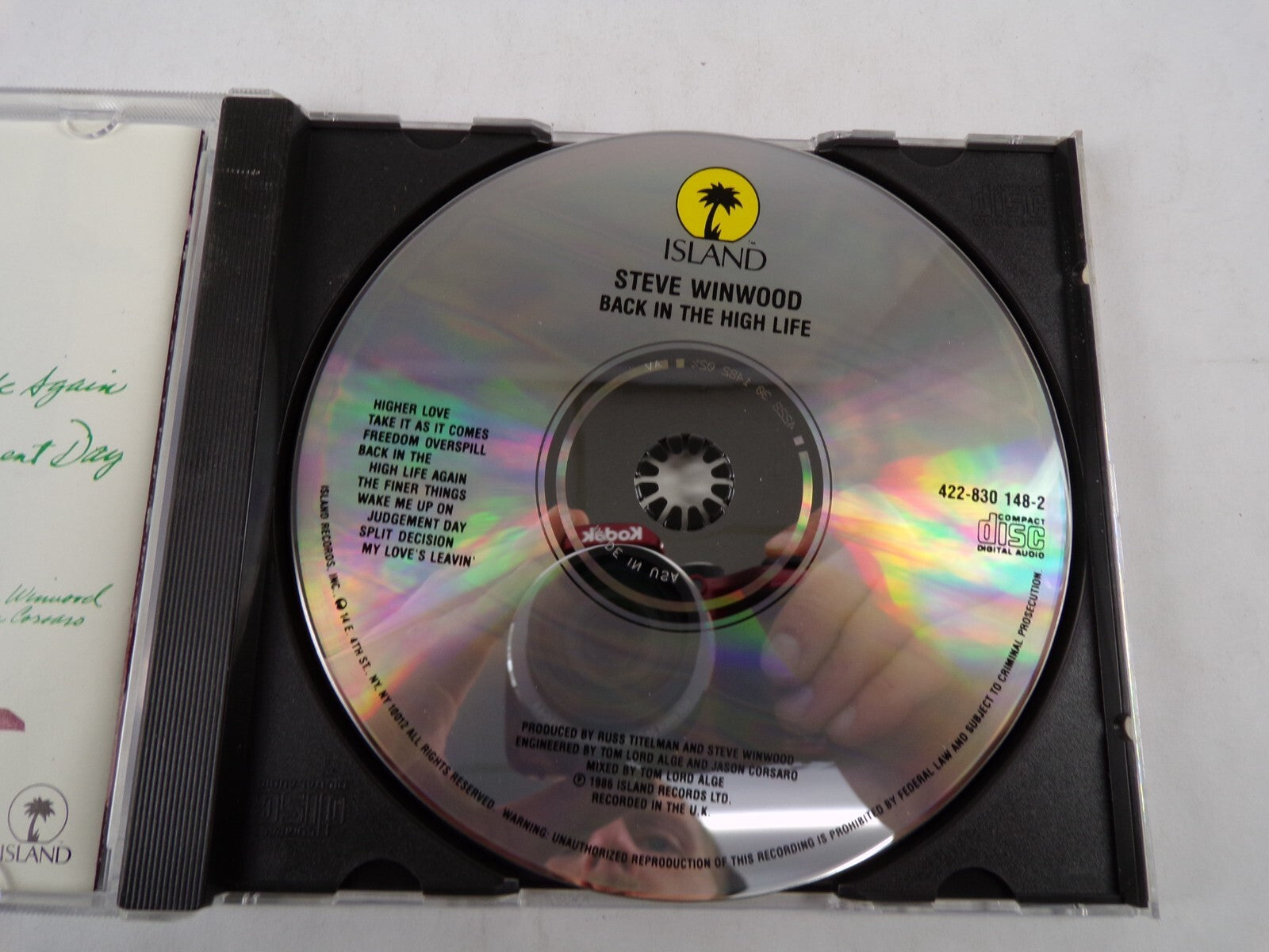 Steve Winwood Back In The High Life Higher Love Take It As It Comes CD#56