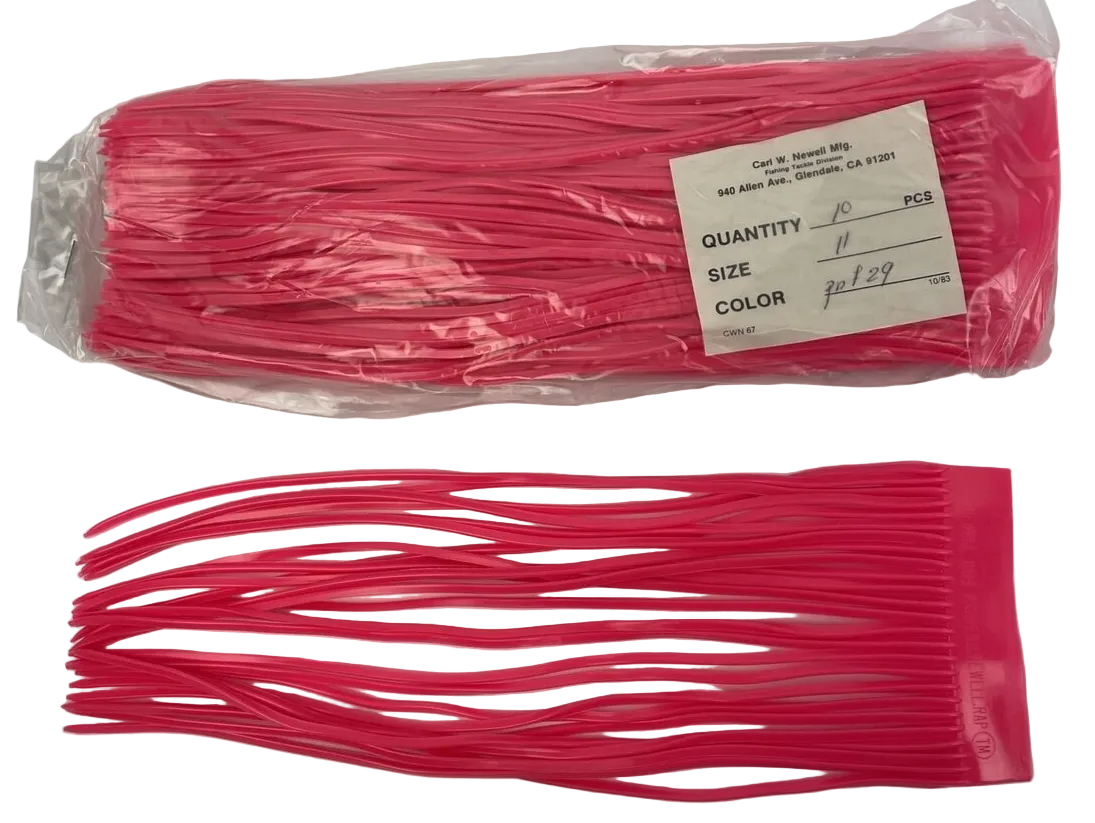 Newell MFG pink offshore trolling fishing skirts 10 pack for tuna and marlin lures.
