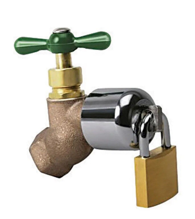 Conservco Brass And Chrome Plated Hose Bibb Lock - Pack of 1 - Look