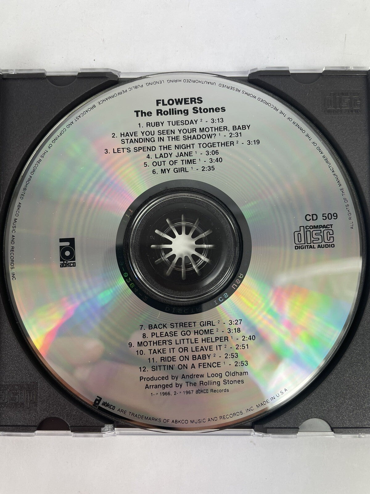 Flowers by The Rolling Stones CD Remastered (1986, ABKCO Records). #4