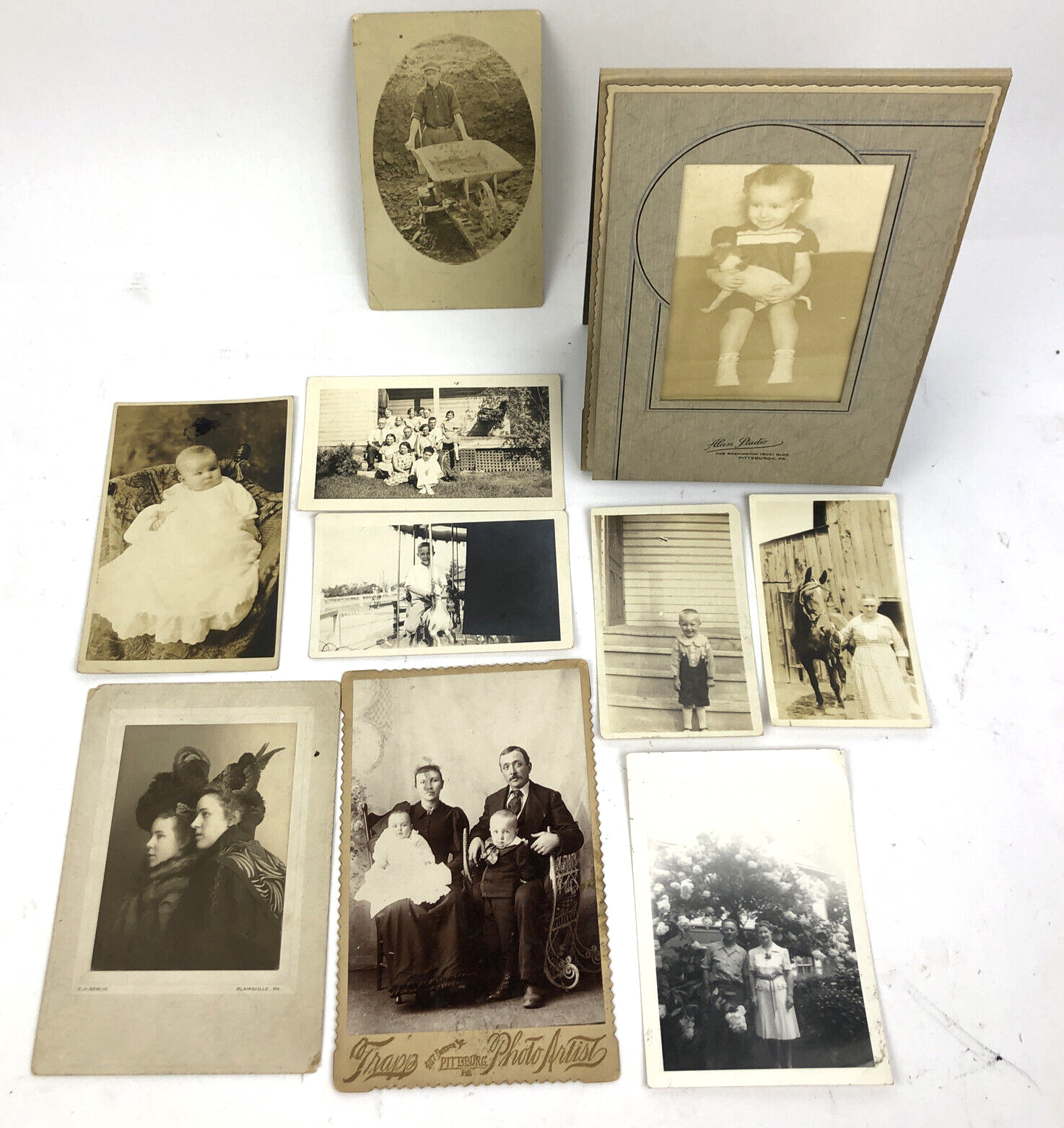 10 x Antique Photo Mixed Lot 1800's Baby Infant Woman Man - Please review Images
