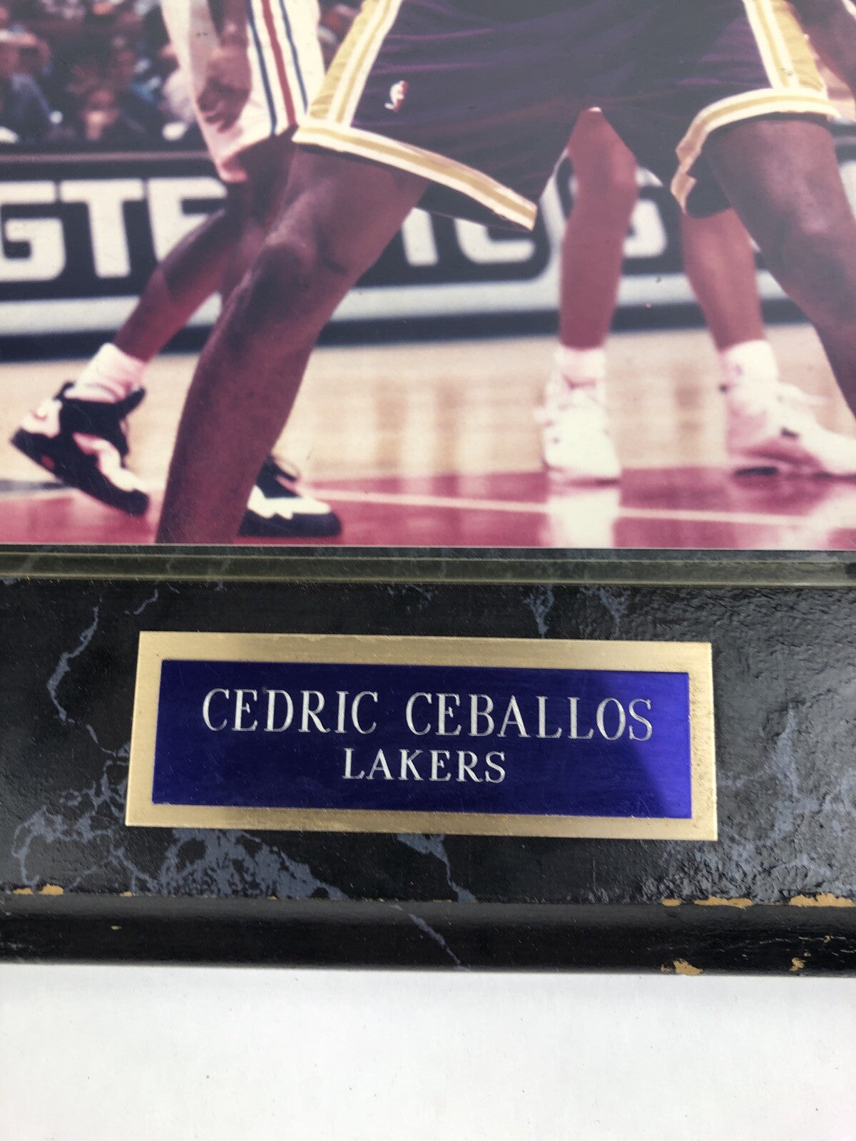 Cedric Ceballos Signed NBA Los Angeles Lakers 8”x10”plaque Photo Auto Autograph