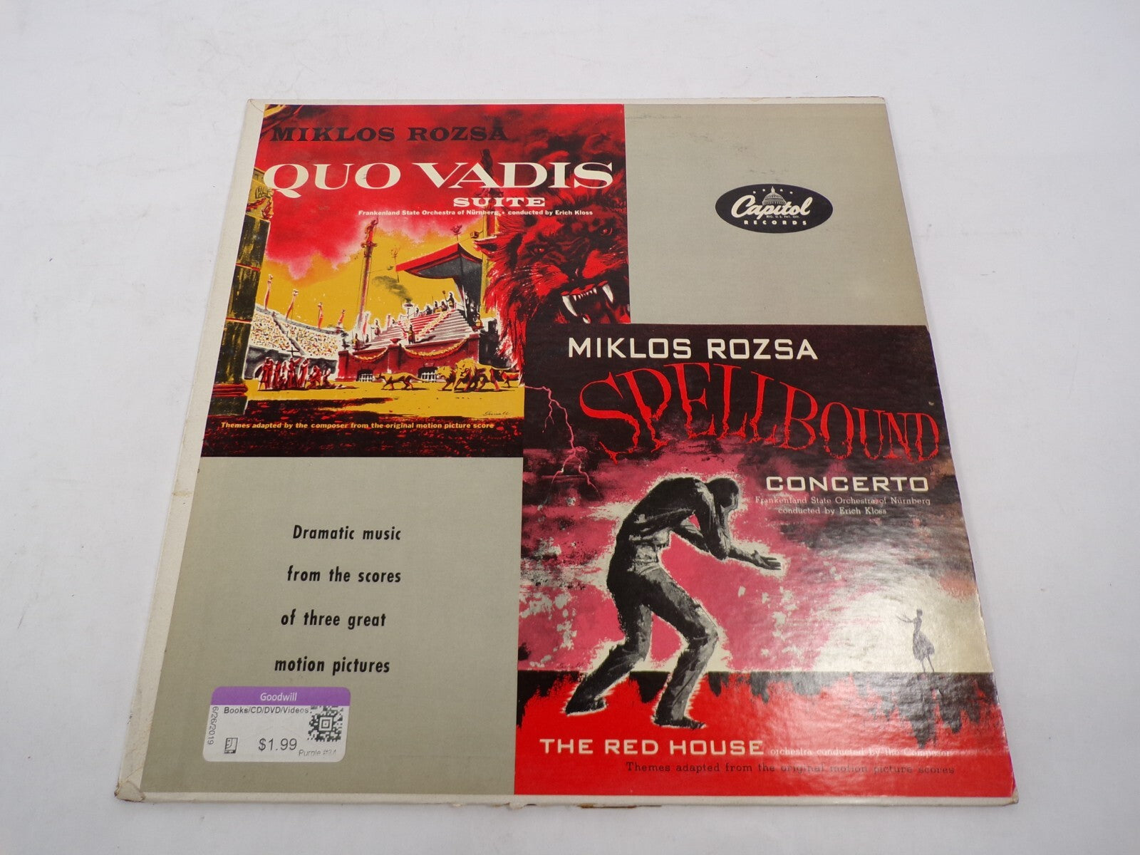 Miklos Rozsa Quo Vadis Suite Spellbound Concerto By Erich Kloss Vinyl Records