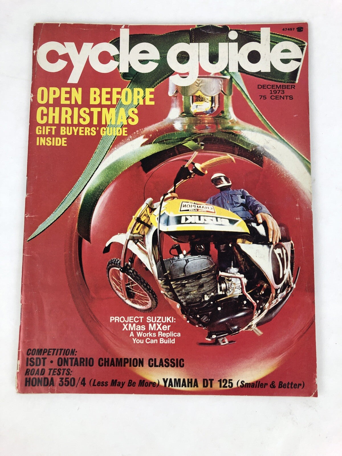 Cycle Guide Magazine Xmas MXer Project Suzuki December 1973 *VGC* 4 Page Poster
