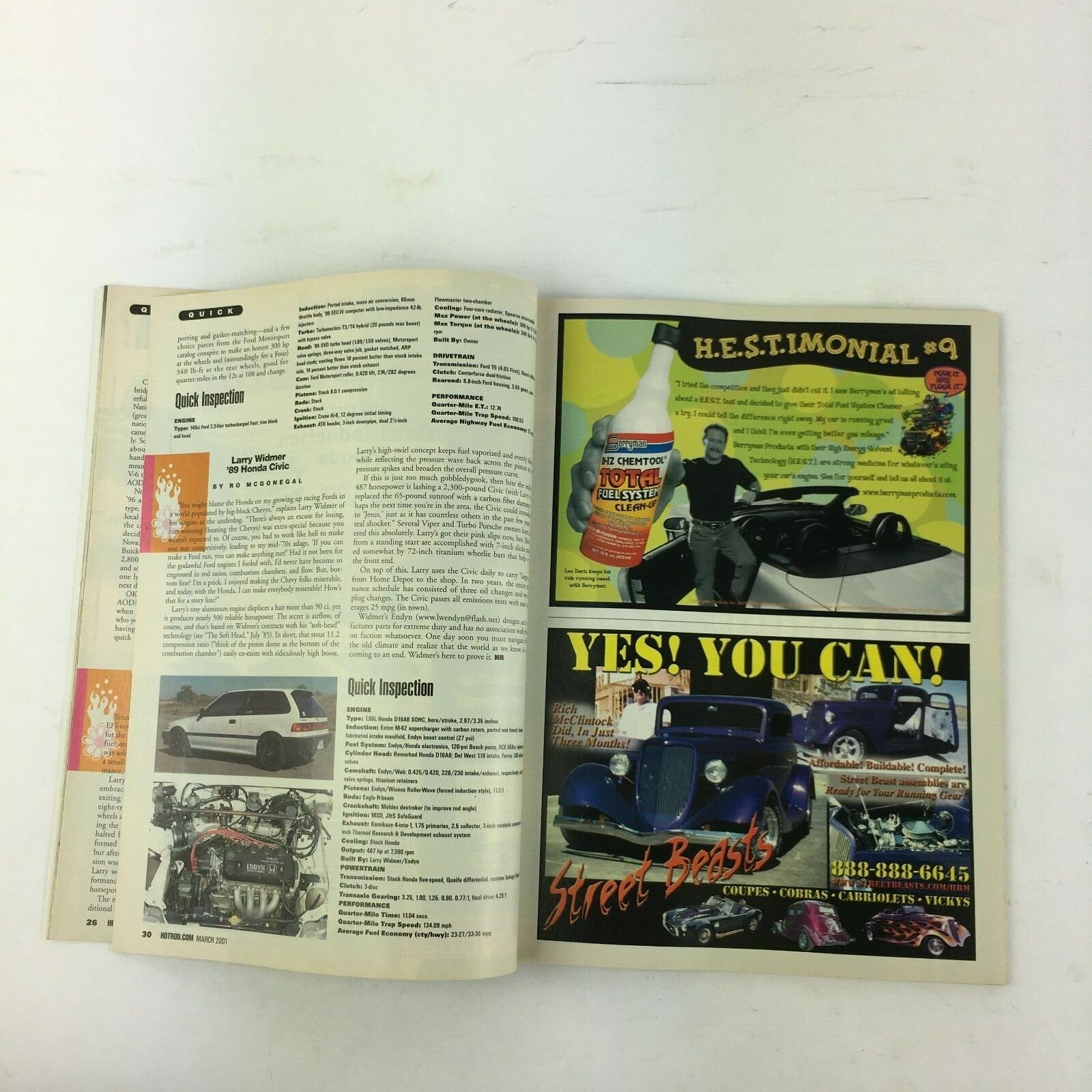 March2001 Hot Rod Magazine 12 Seconds and 20 MPG The Truth About Pump gas