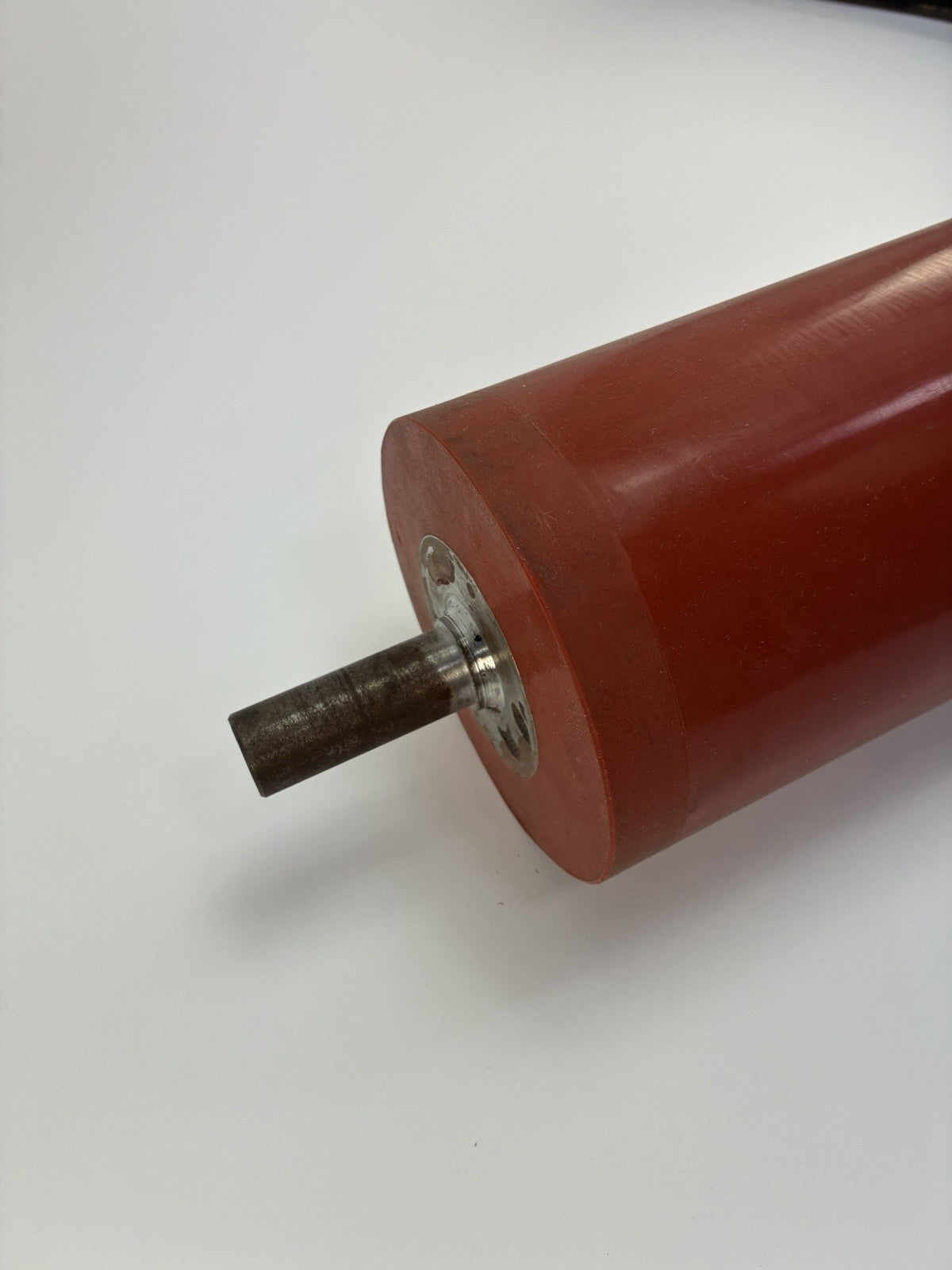 12" x 5.5" Red Rubber Conveyor Drum Roller 27.25mm Steel Shaft Industrial