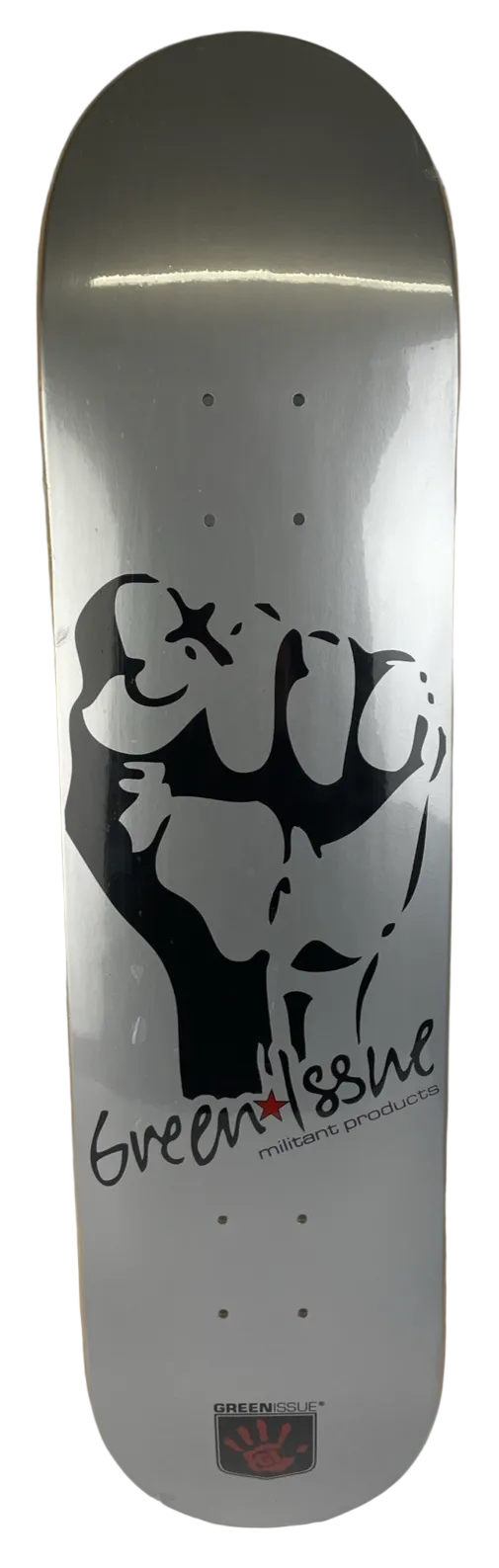 GREEN ISSUE Skateboards Black Fist Militant Products Skateboard Deck 7.75" Rare