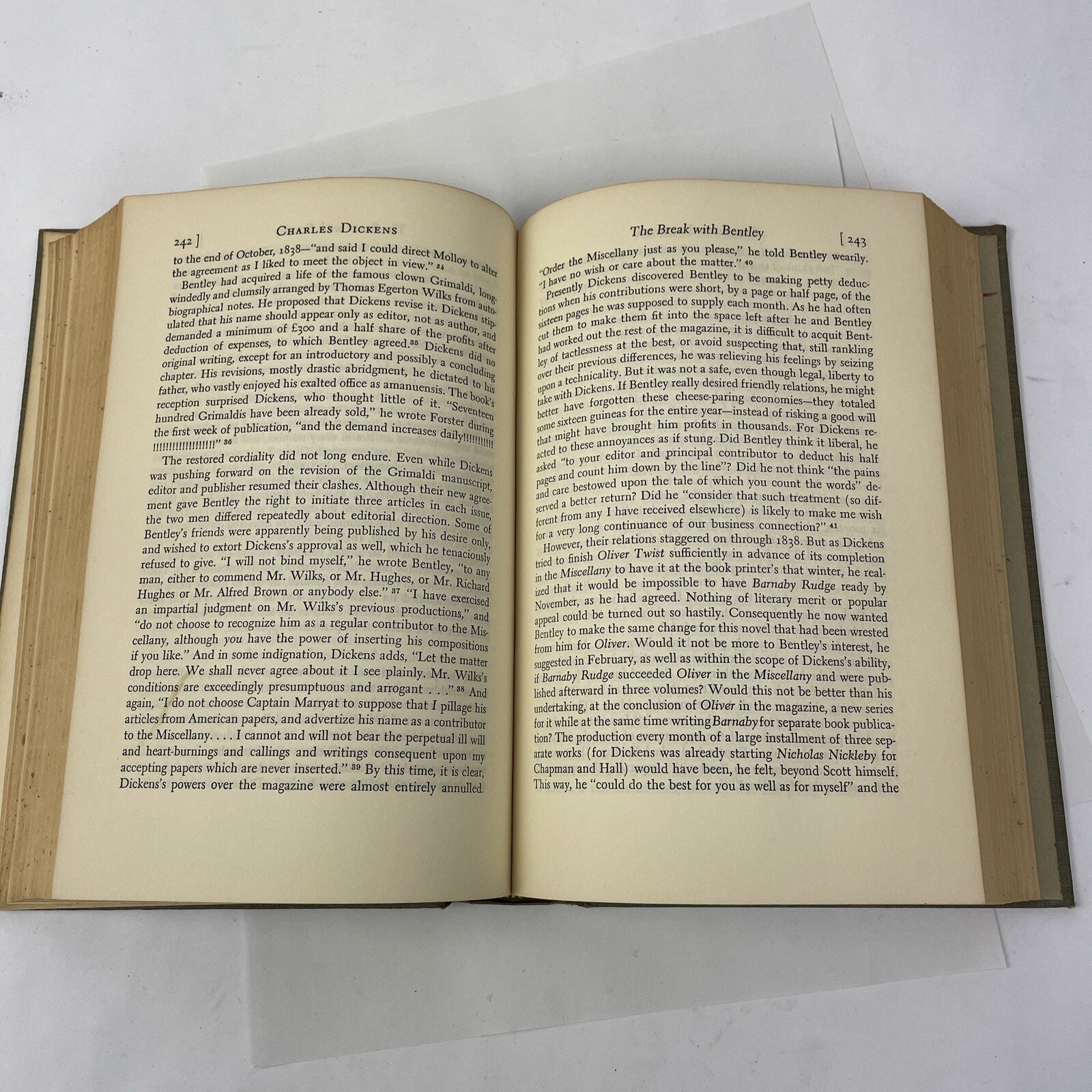 Charles Dickens His Tragedy And Triumph Volume 1 Hardback CR 1952 Vintage Book
