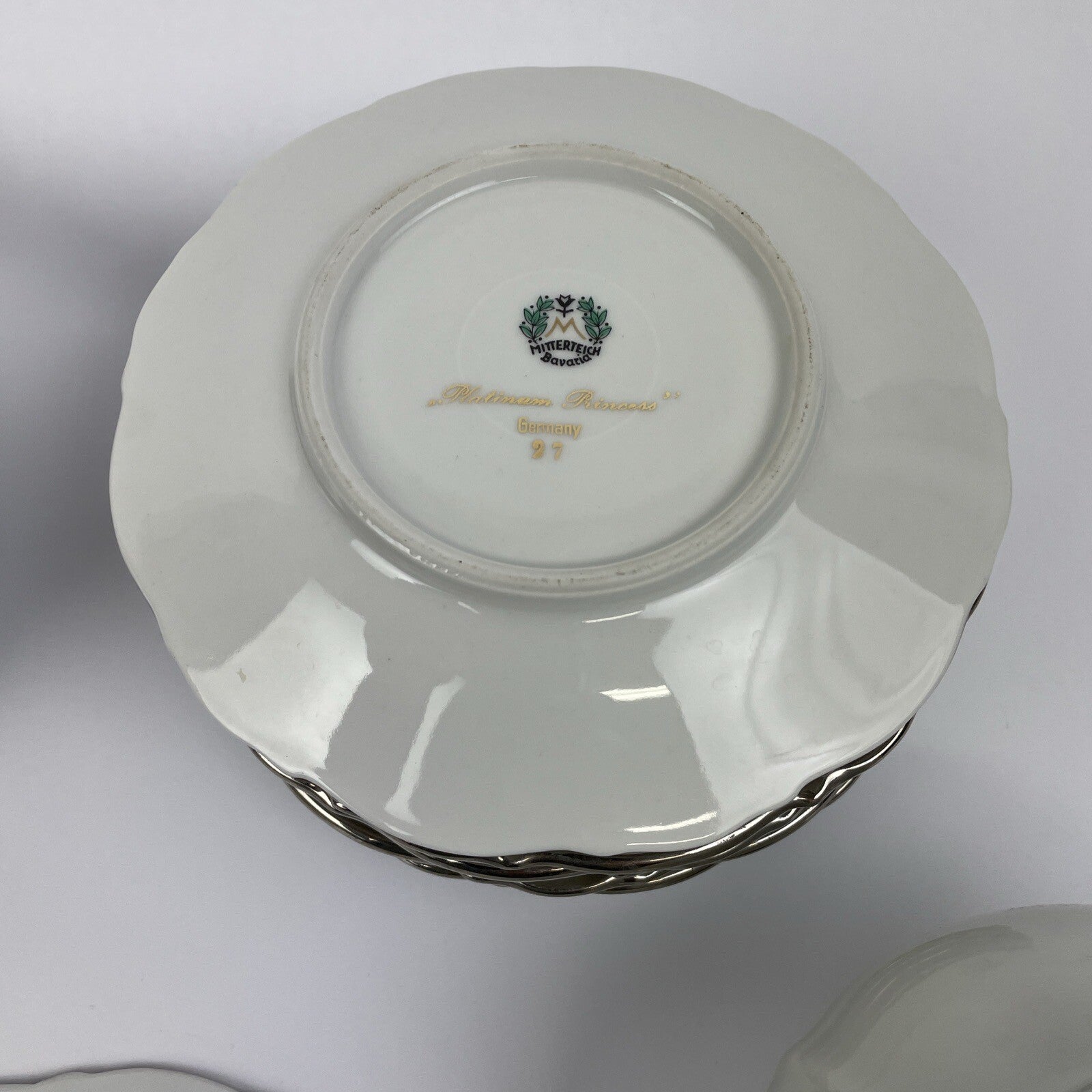 Lot 16 x Mitterteich Z & Co. Bavaria Silver Lark Bowls Plates Tea Cup Elegance