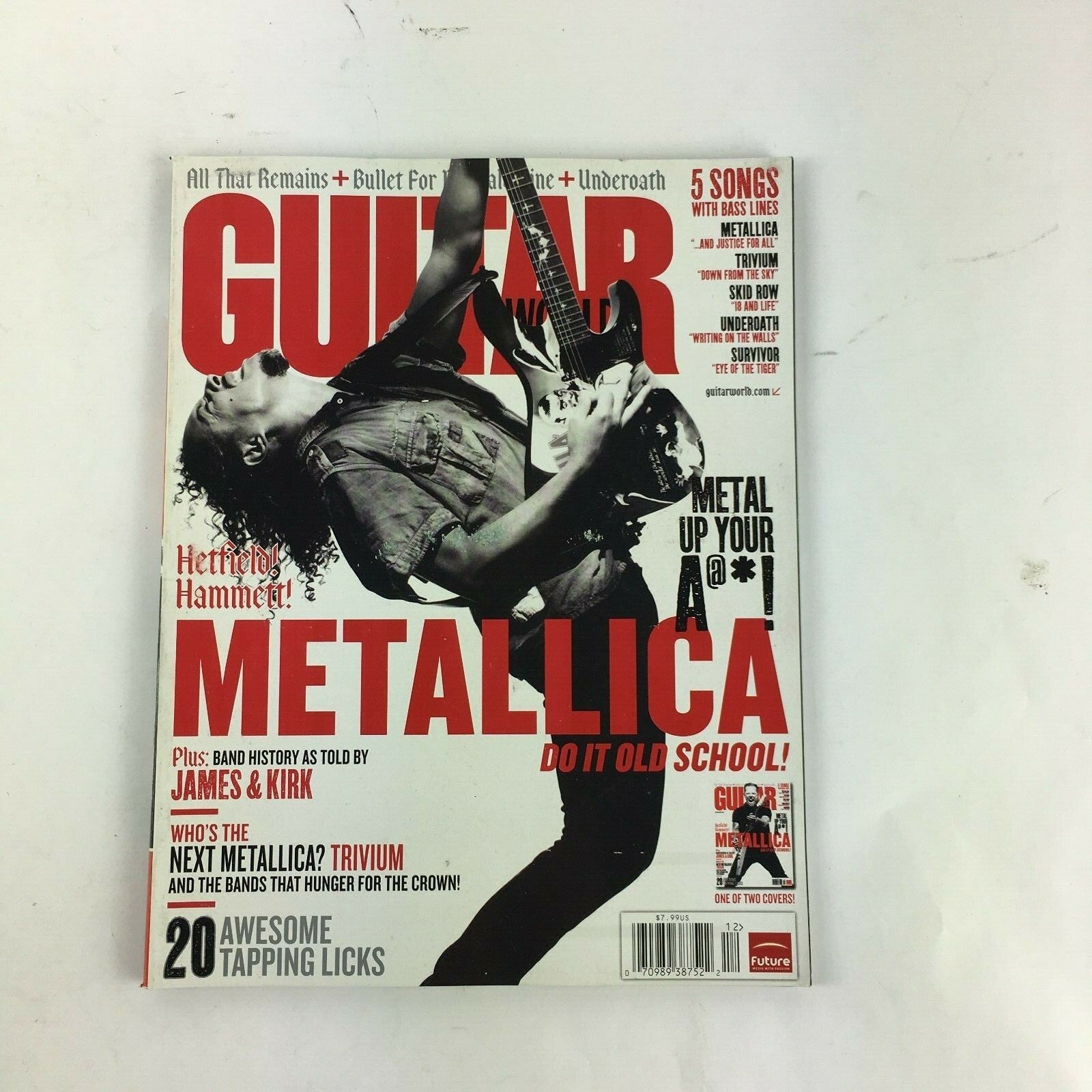 2012 Guitar World Magazine Metallica Do It Old School! James & Kirk Trivium