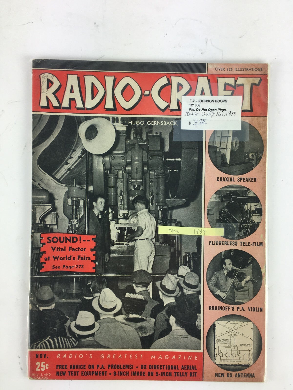 November 1939 Radio Craft Hugo Gernsback Magazine Sound! Vital Factor Rubinoff's