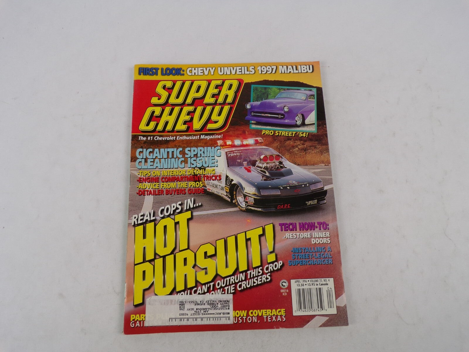 April 1996 Muscle Machines Magazine Real Cops In Hot Pursuit! Gigantic Spring