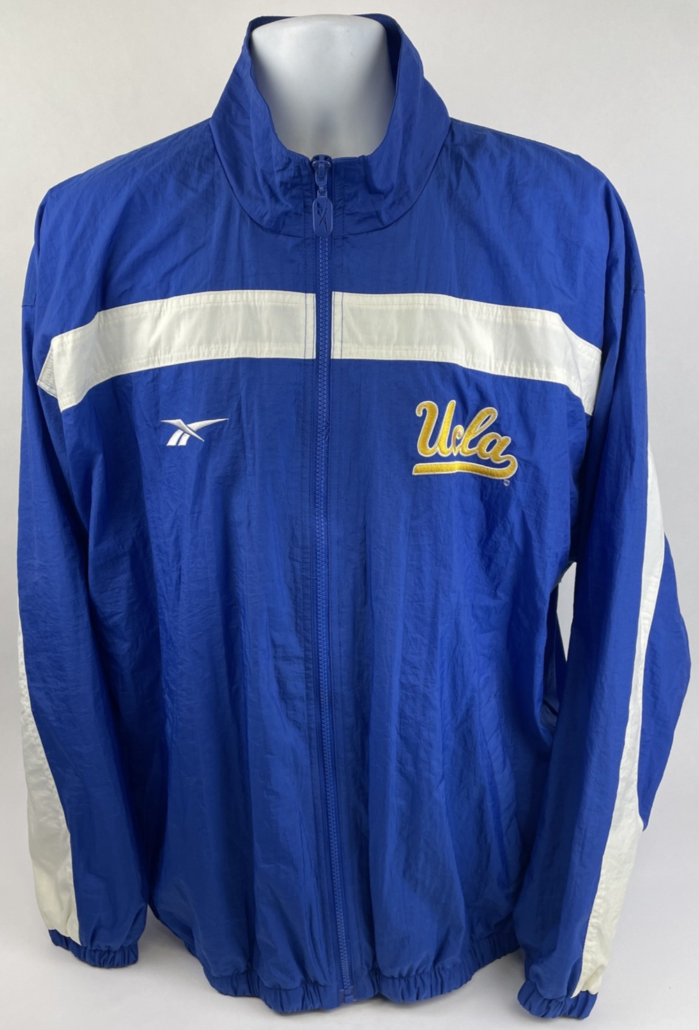 Vintage Reebok UCLA Bruins Nylon Full Zip Windbreaker Jacket Men's Large Blue