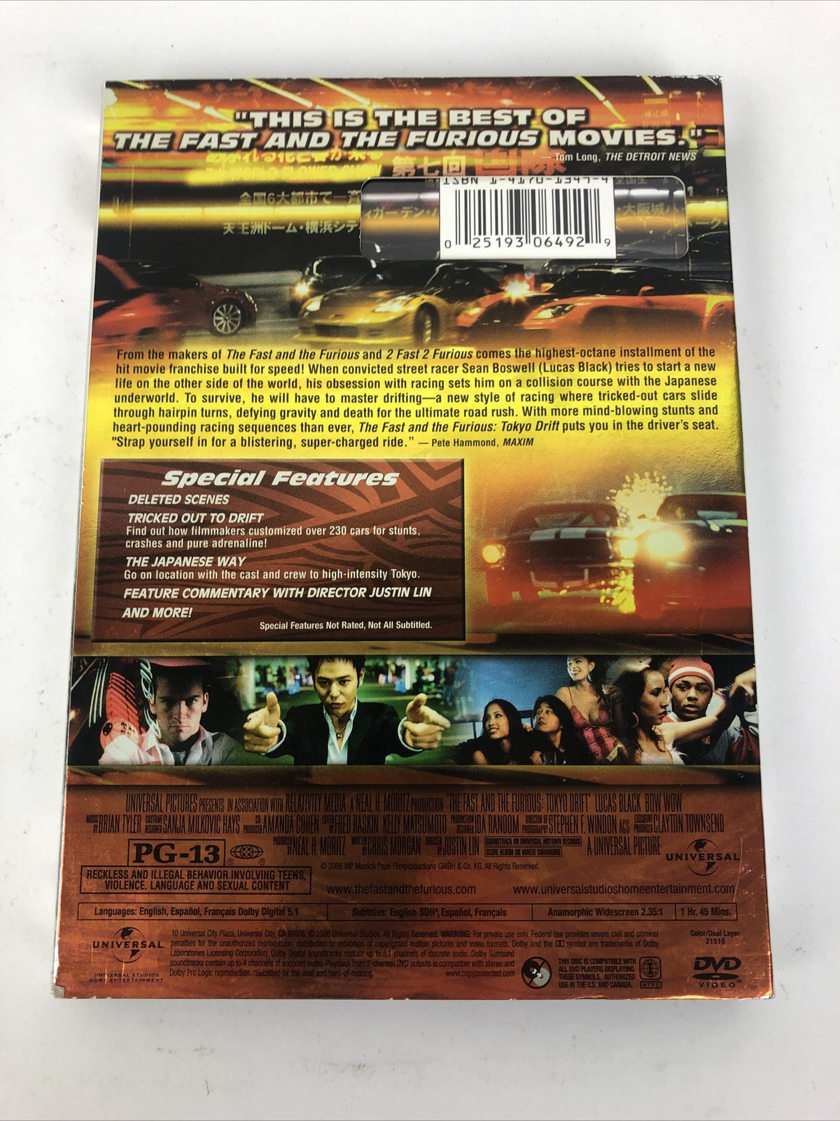 The Fast and the Furious: Tokyo Drift (Widescreen Edition) - DVD Video MINT DISC