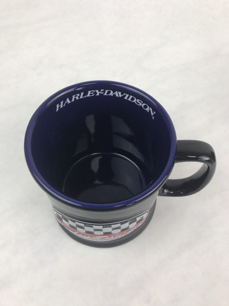 new harley davidson fat boy Raised Logo coffee mug Chrome Rare