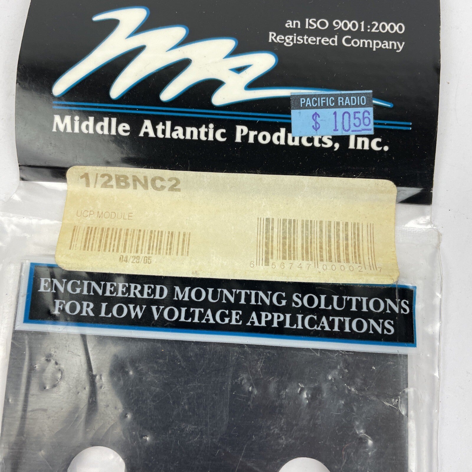 OEM Middle Atlantic 1/2BNC2 UCP Module, Two 1/2" BNC Punch Outs NOS
