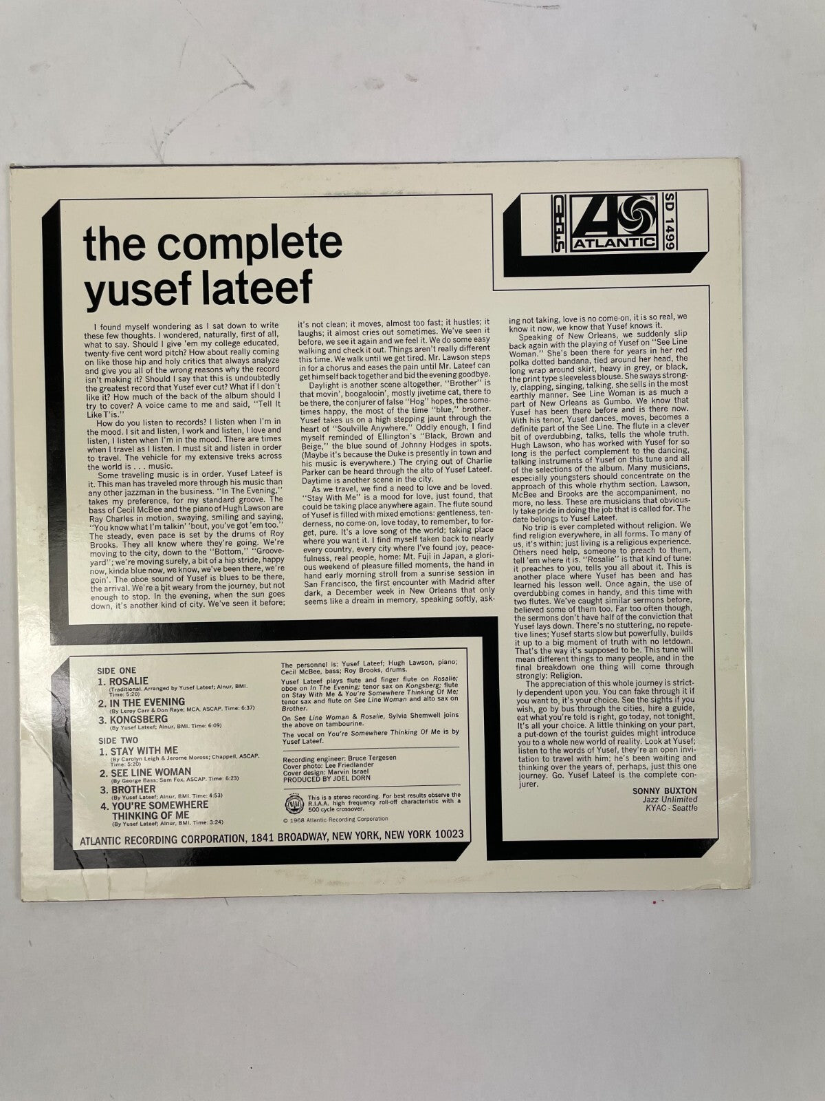 The Complete Yusef Lateef Rosalie In The Evening Kongsberg Stay WithVinyl Record