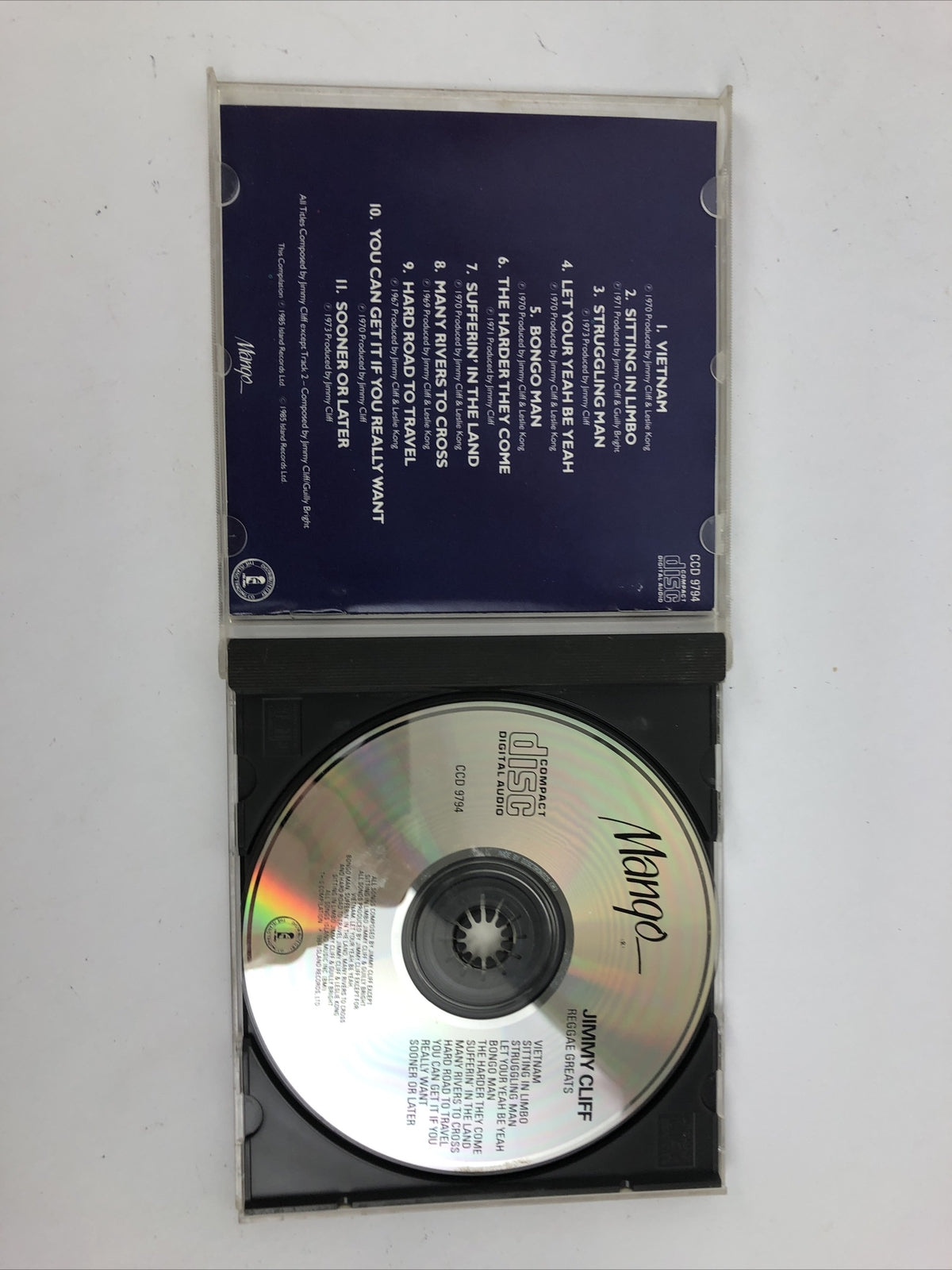 Jimmy Cliff Reggae Greats CCD 9497 (CD, Dec-1987, Mango Records)